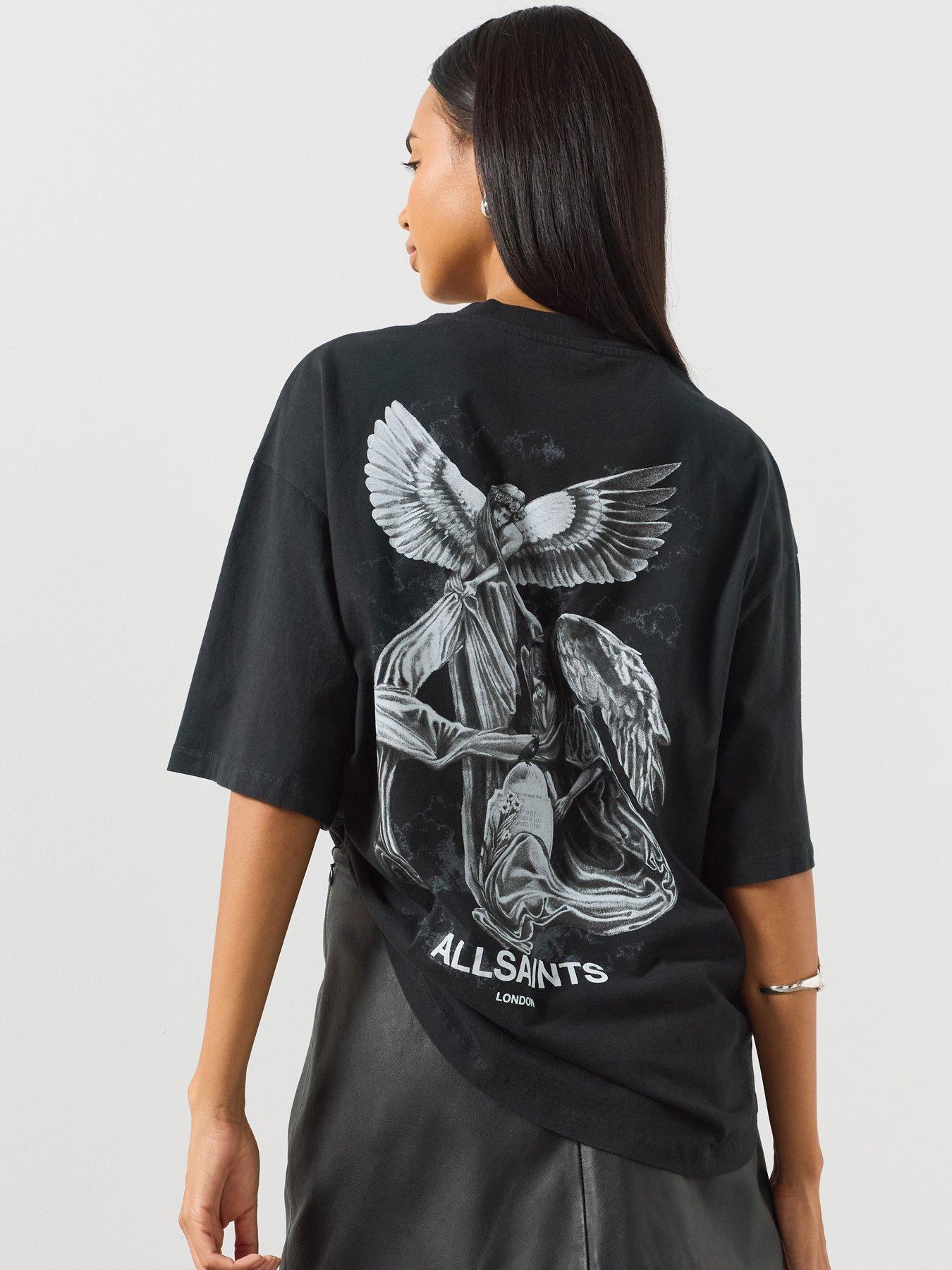 AllSaints Seraph Amelie Oversized Graphic T-Shirt - Black