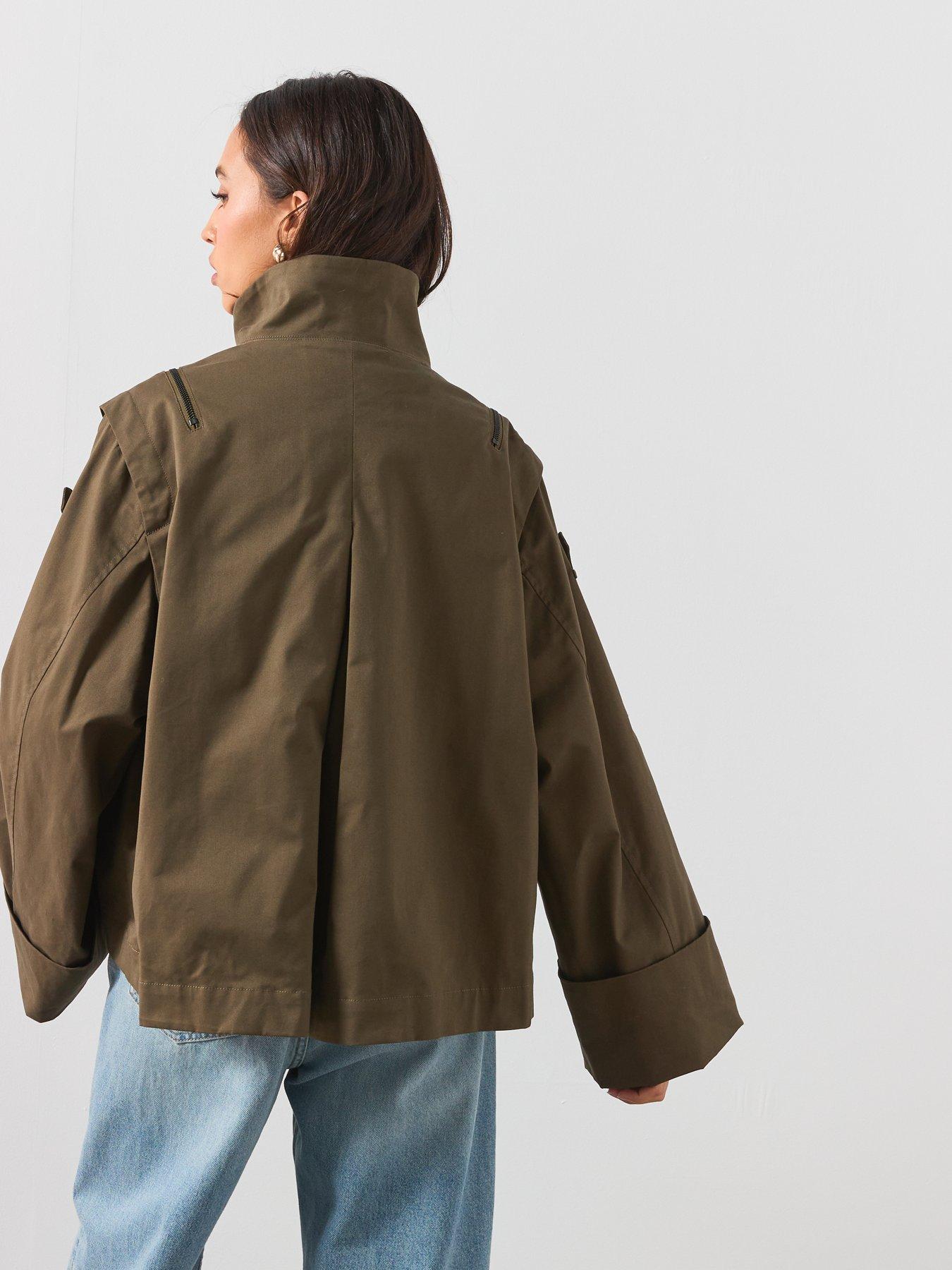 Image 2 of 6 of AllSaints Leighton Cotton Utility Jacket - Green