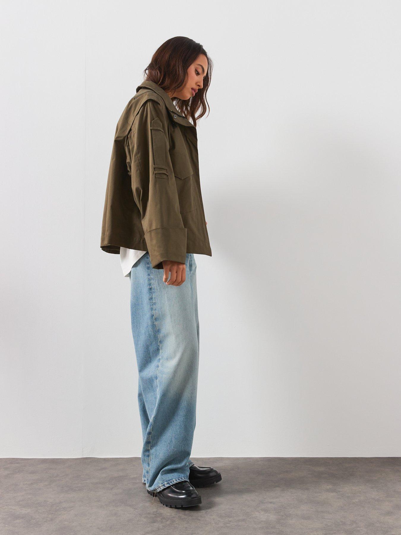 Image 6 of 6 of AllSaints Leighton Cotton Utility Jacket - Green