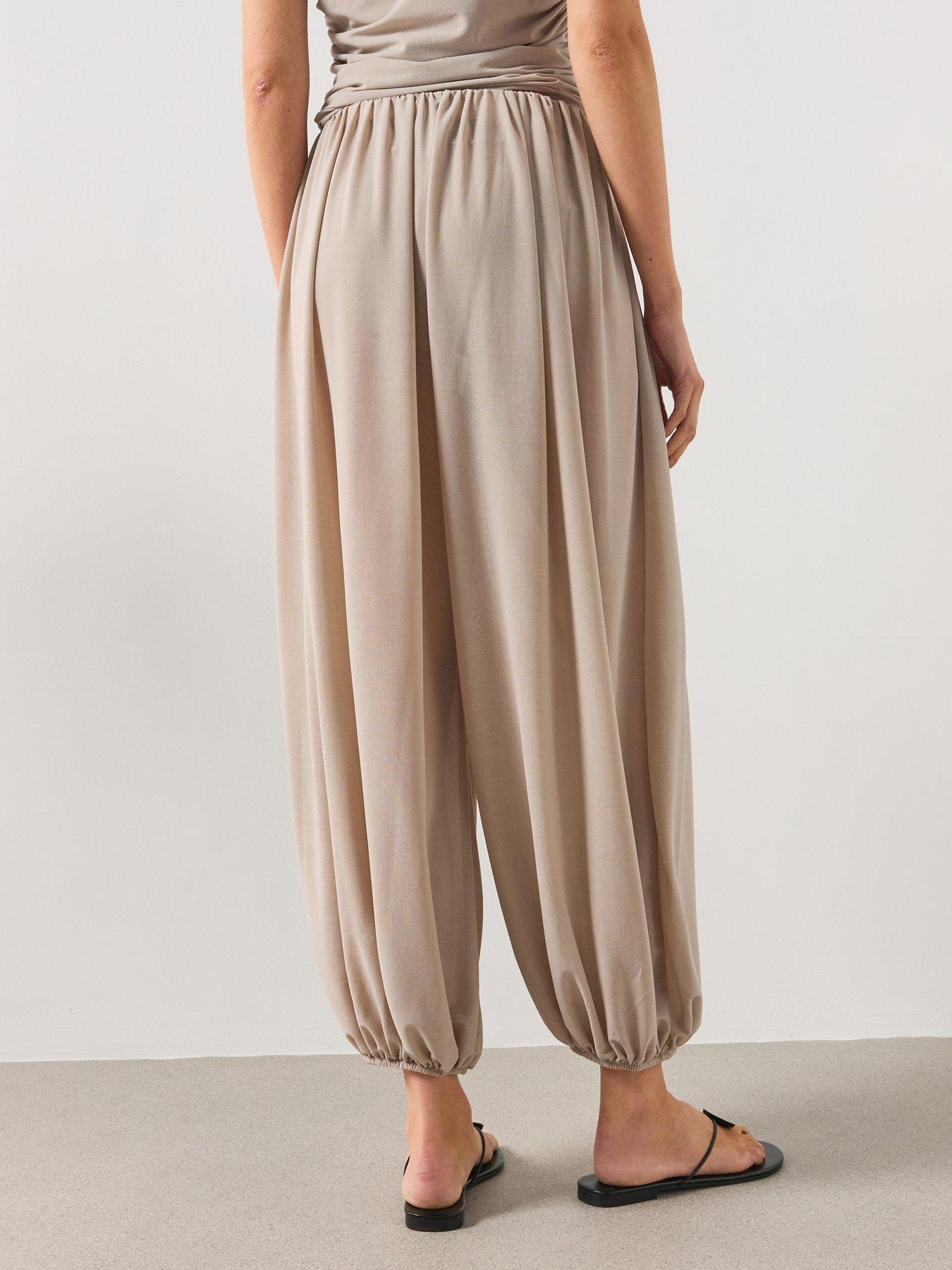 Image 2 of 6 of Mango Mid-Rise Harem Co-Ord Pants - Grey
