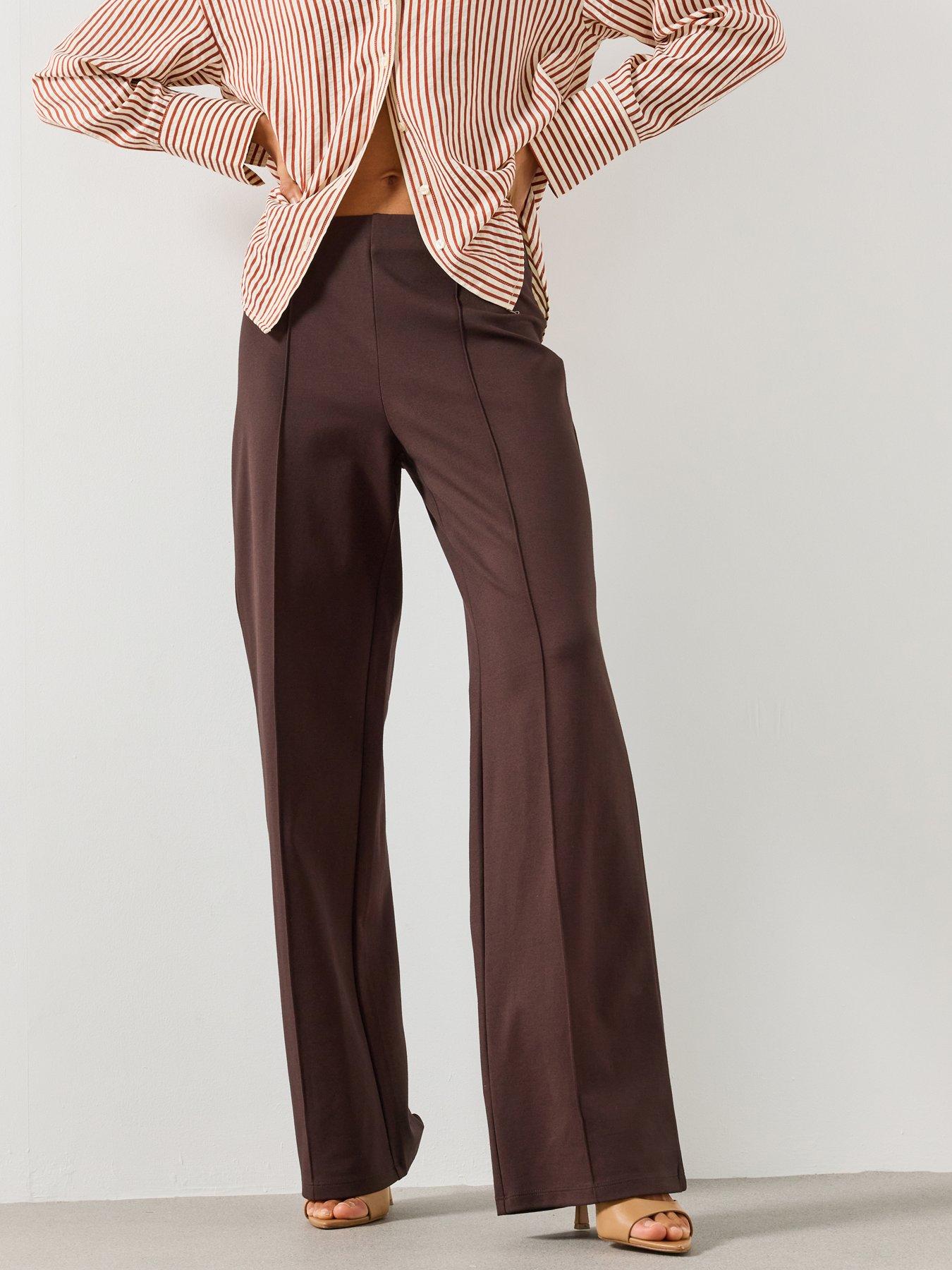 Mango Straight-leg Trousers With Seam Detail - Brown
