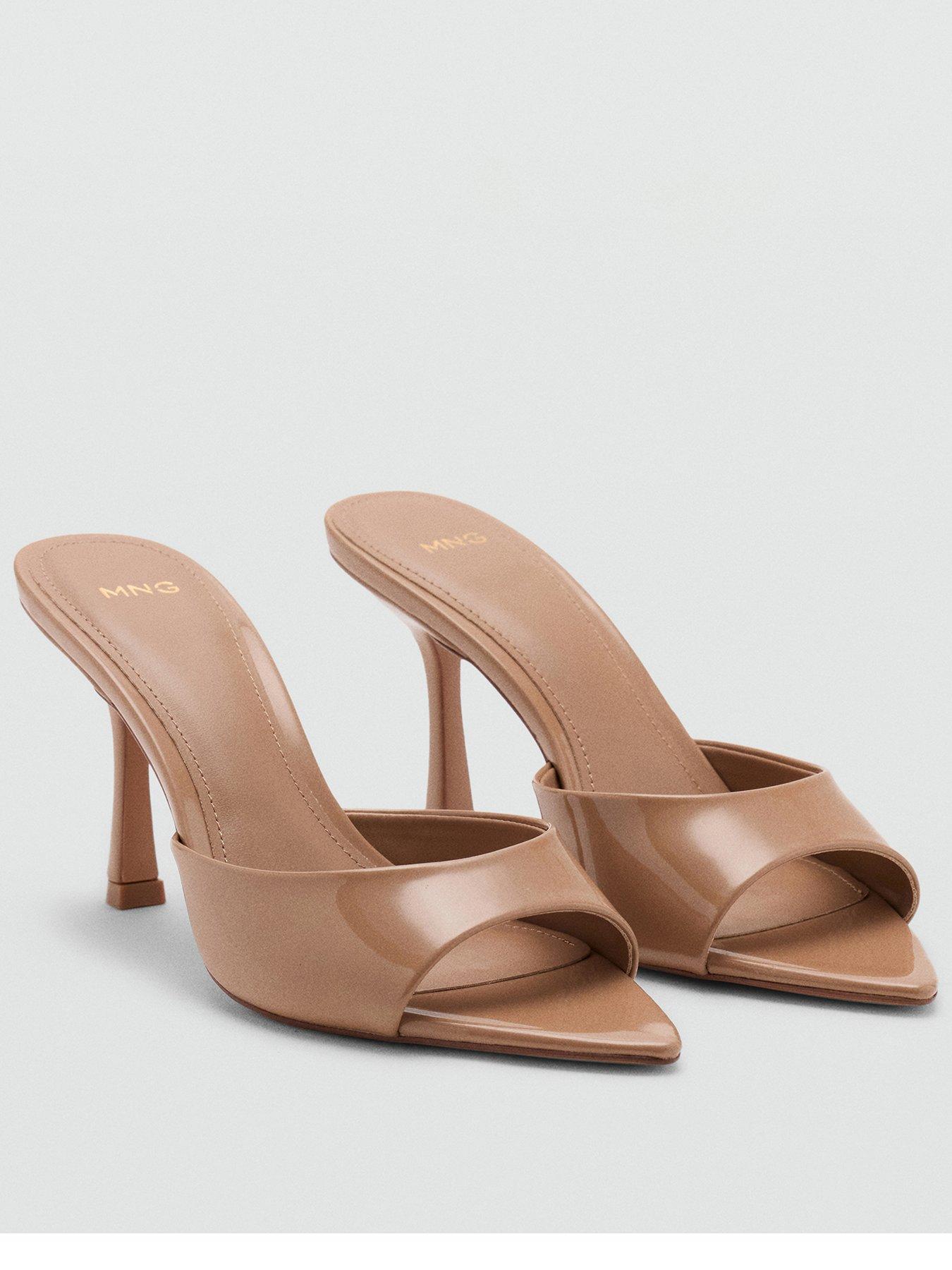 Image 1 of 4 of Mango Pointed Heel Sandals - Tan