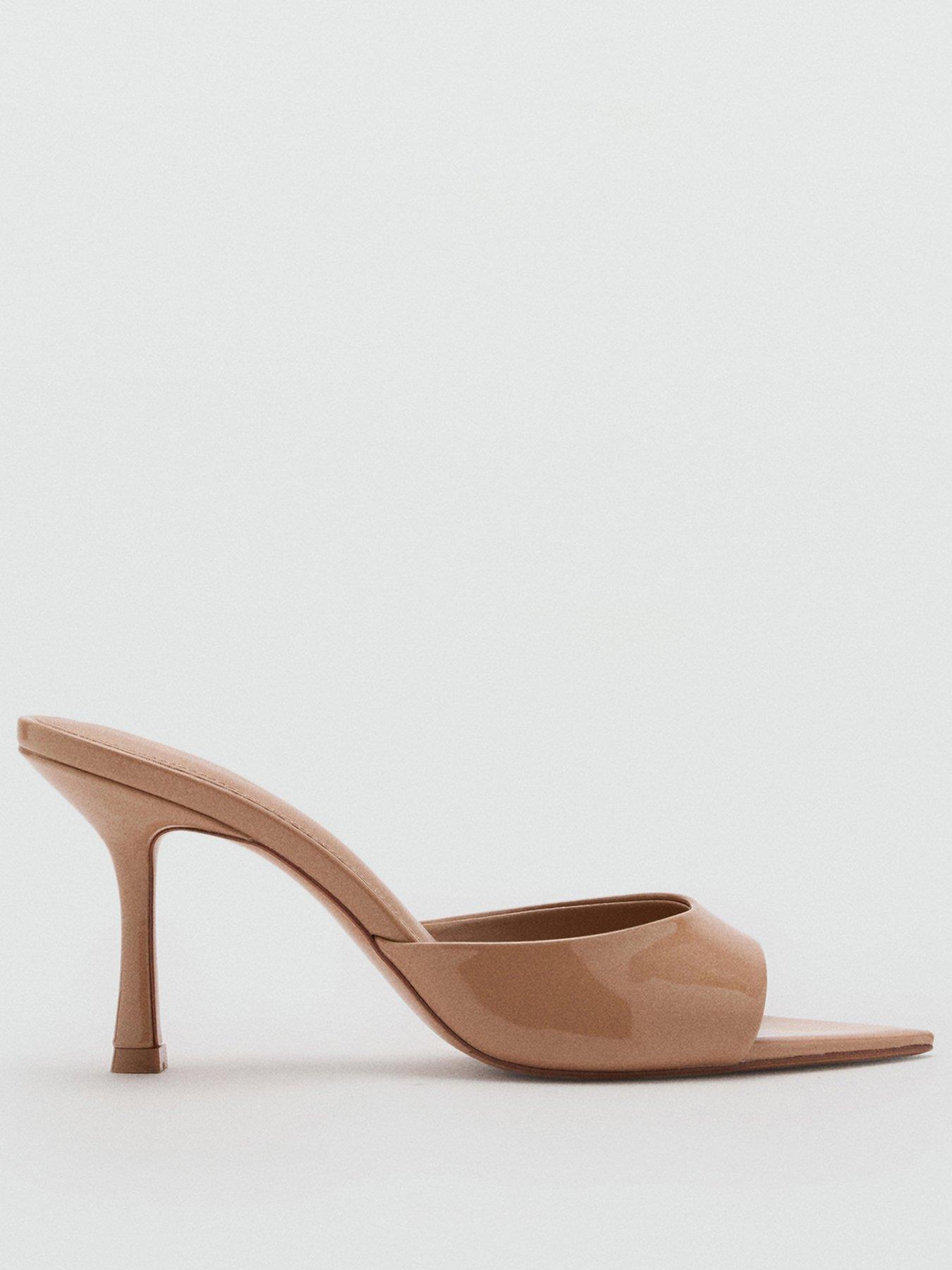 Image 2 of 4 of Mango Pointed Heel Sandals - Tan