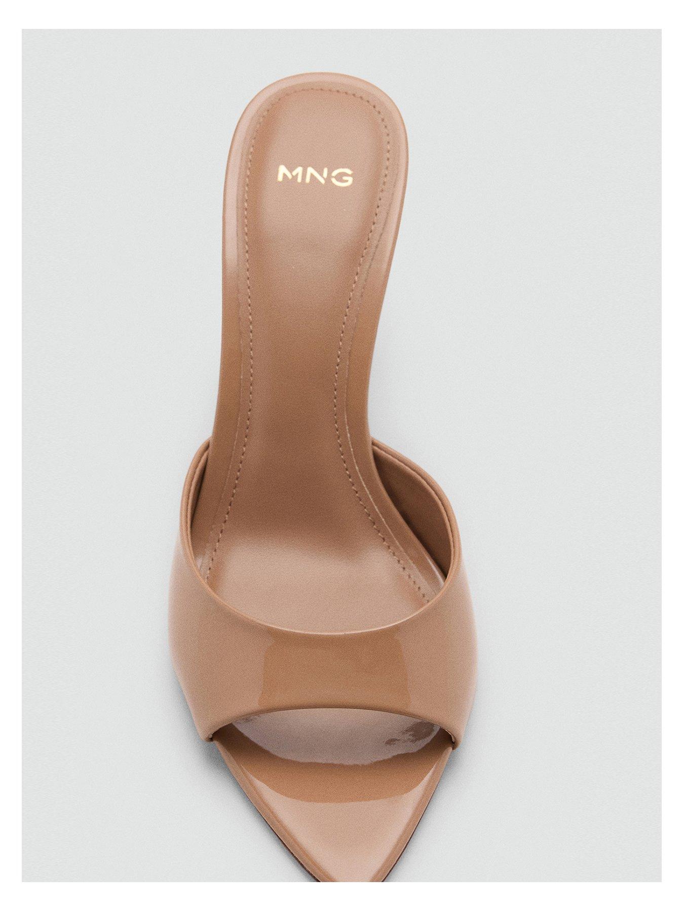 Image 4 of 4 of Mango Pointed Heel Sandals - Tan