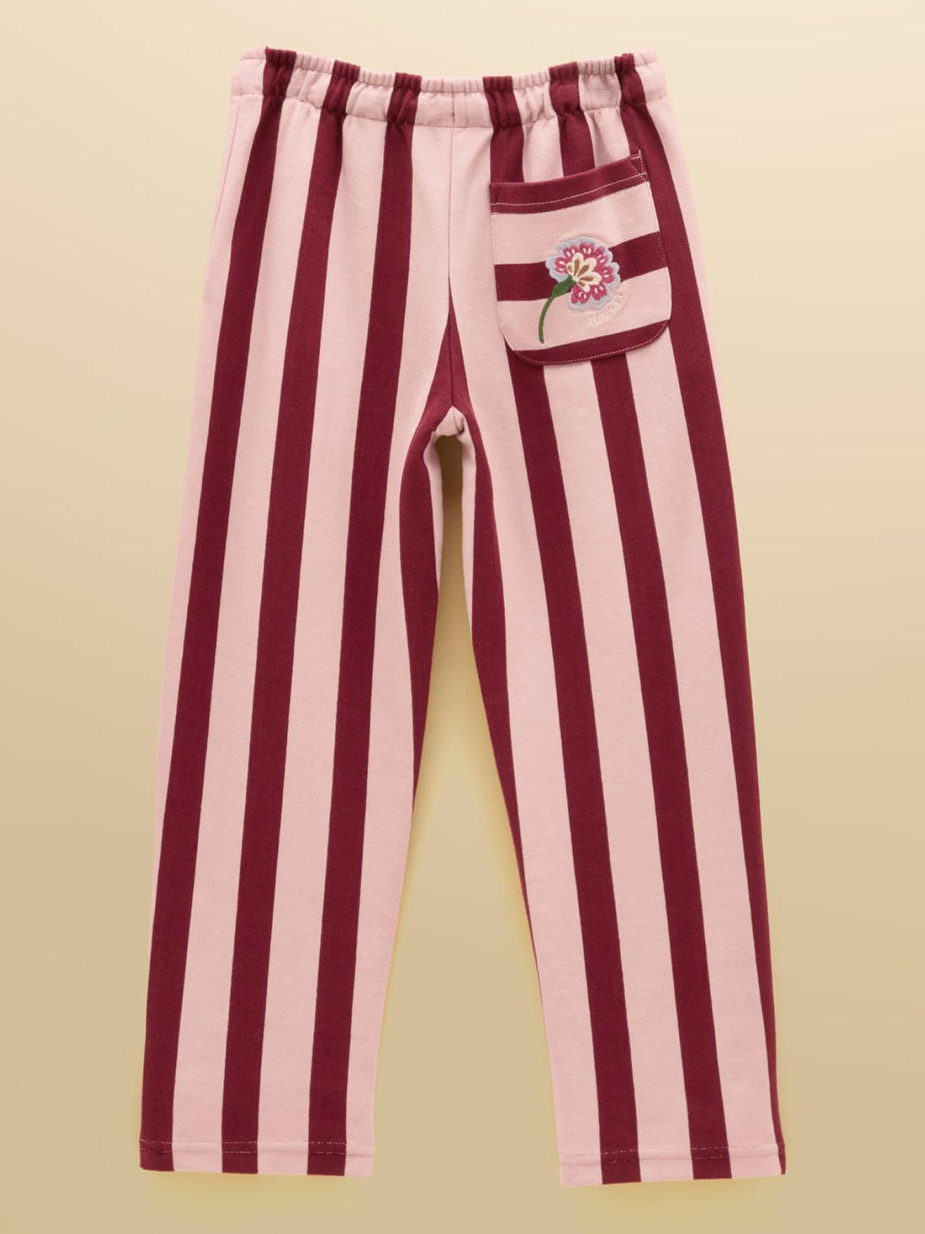 Image 2 of 4 of Joules Girls Stripe Drawcord Trousers - Pink