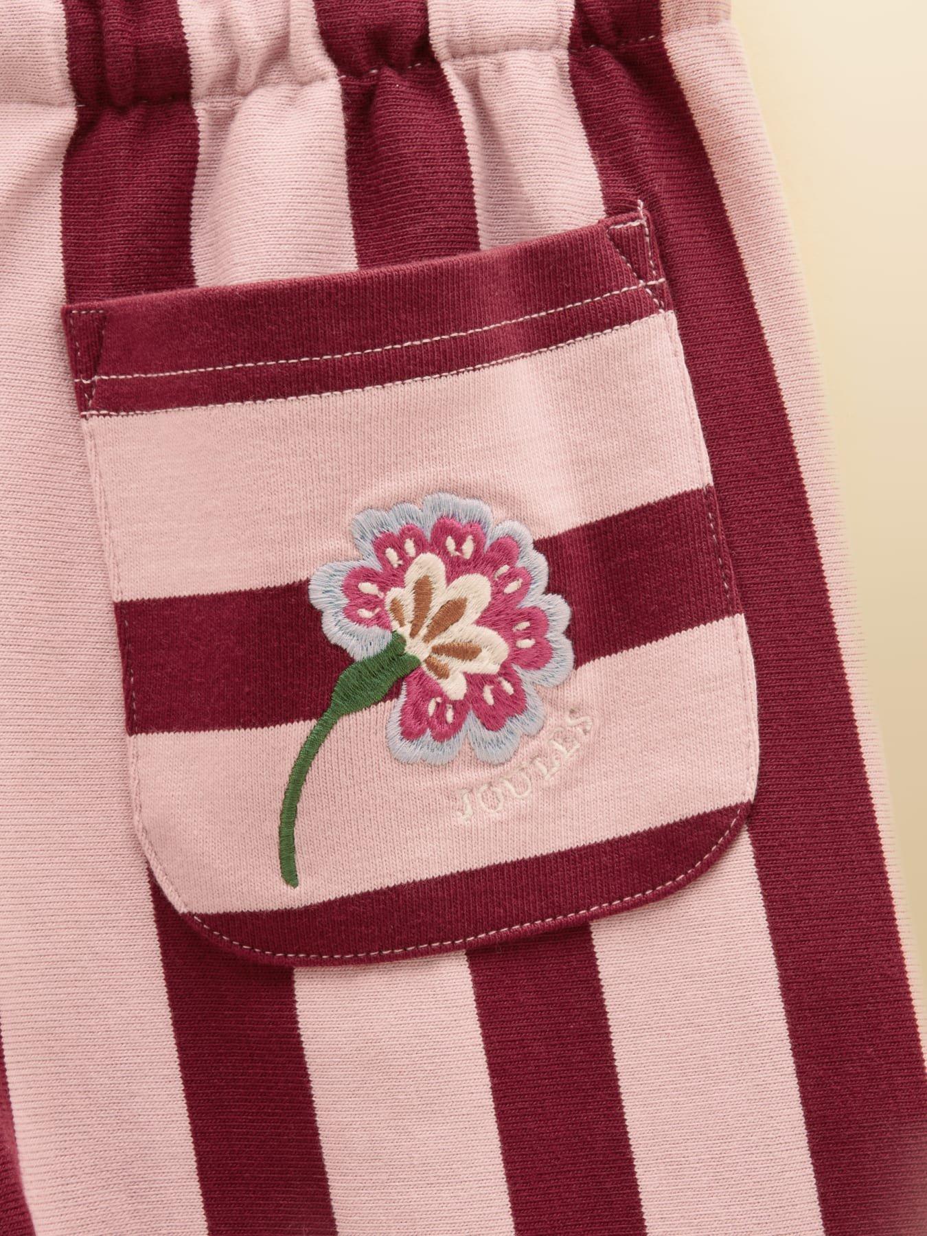 Image 4 of 4 of Joules Girls Stripe Drawcord Trousers - Pink