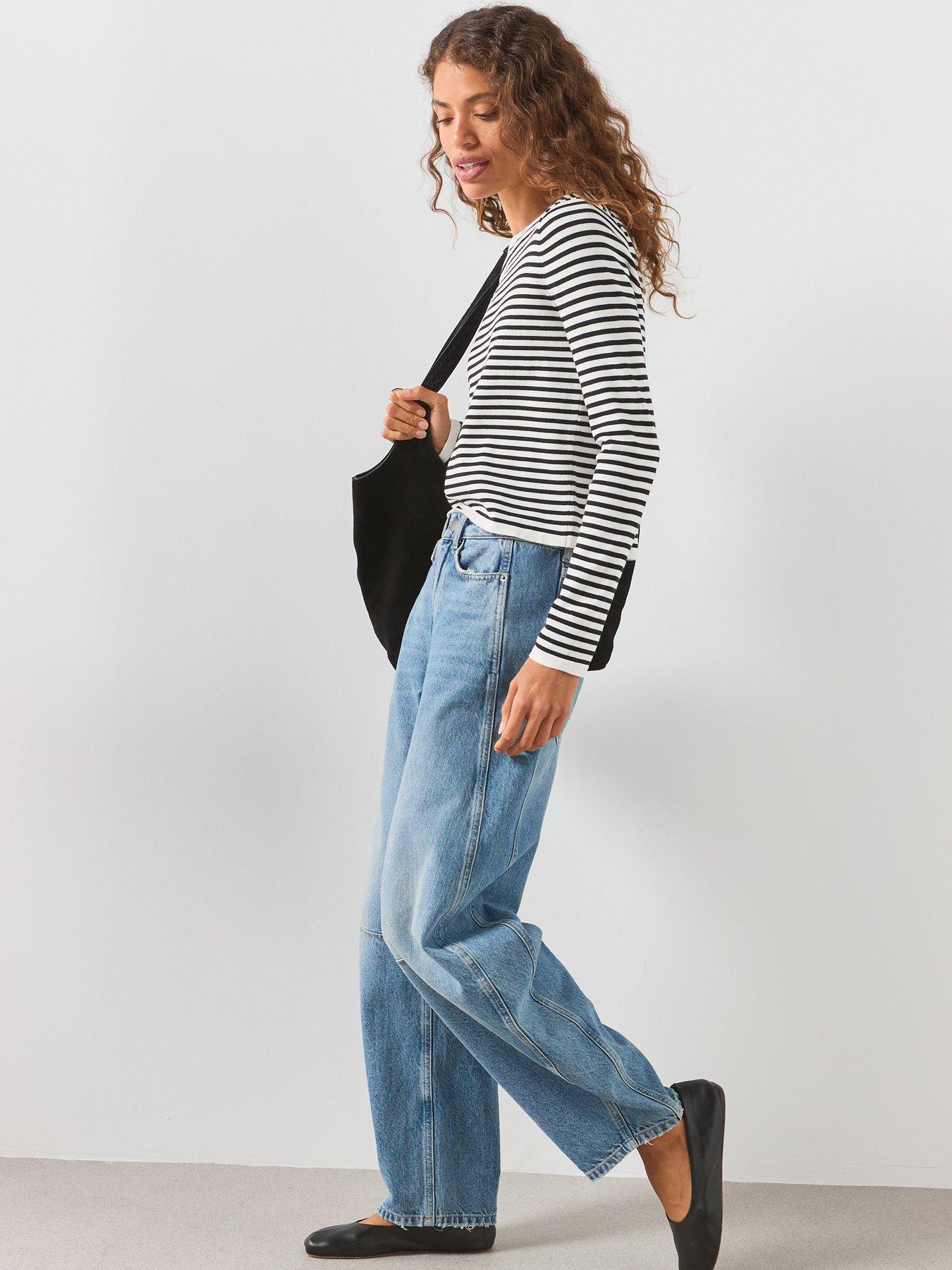Image 4 of 6 of Mango Knit Striped Sweater - Cream