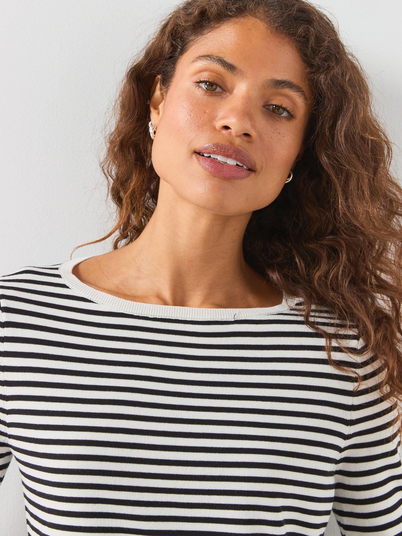 Image 6 of 6 of Mango Knit Striped Sweater - Cream
