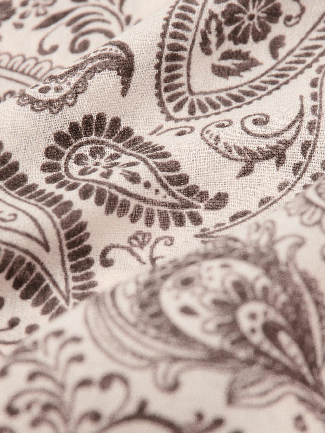 Image 3 of 4 of Mango Paisley Print Scarf - Brown