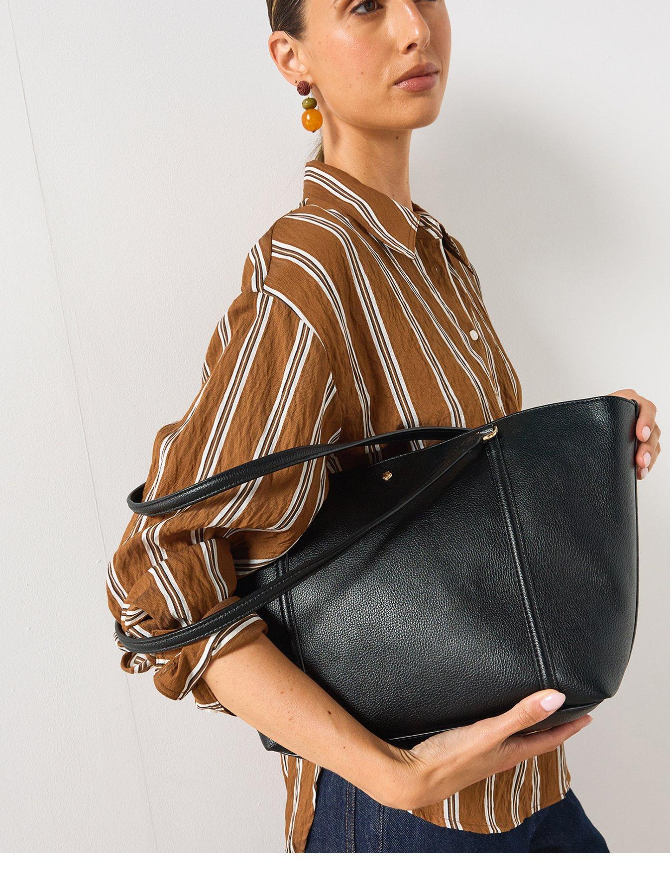 Mango Double Handle Shopper School Bag - Black