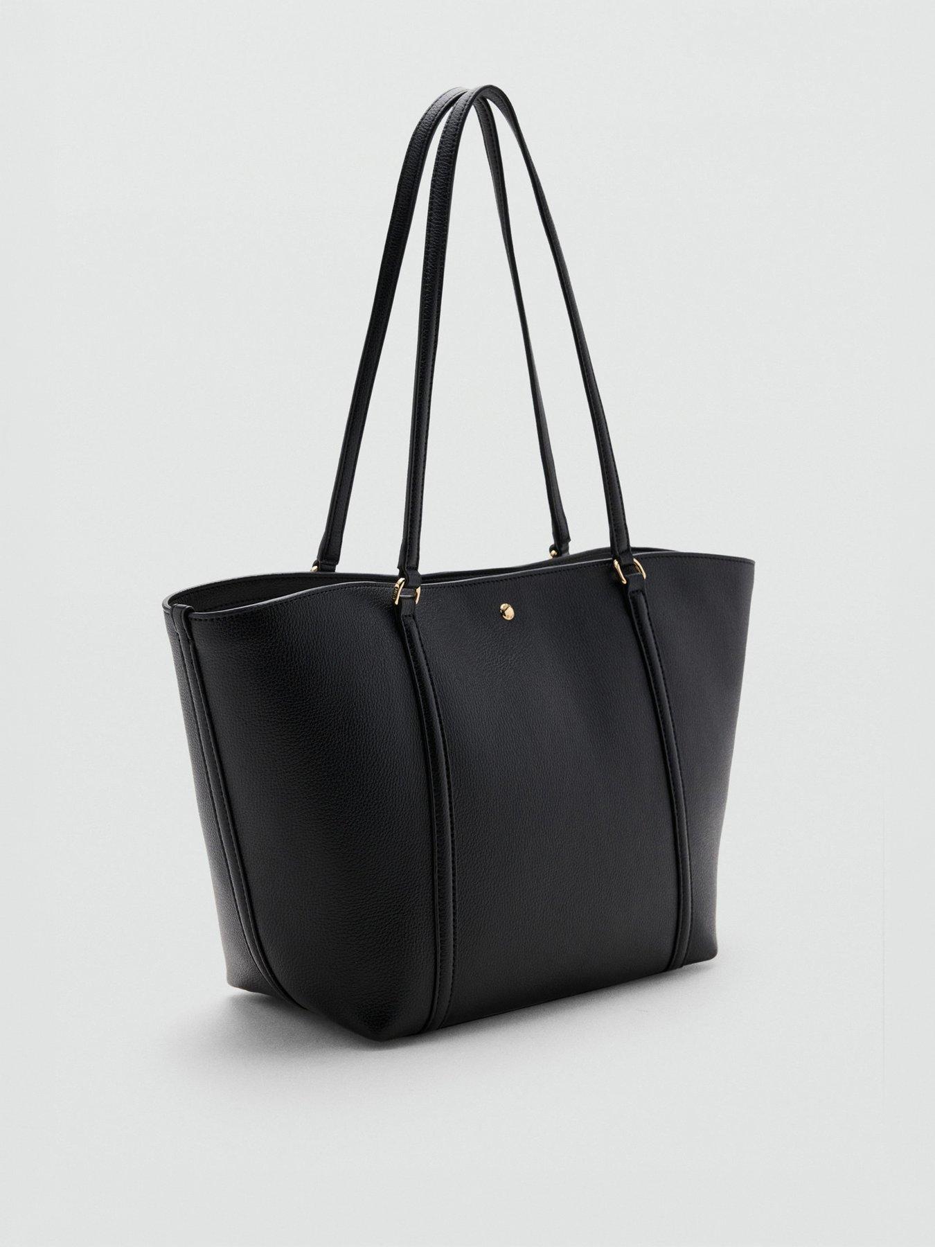 Image 2 of 5 of Mango Double Handle Shopper Bag - Black