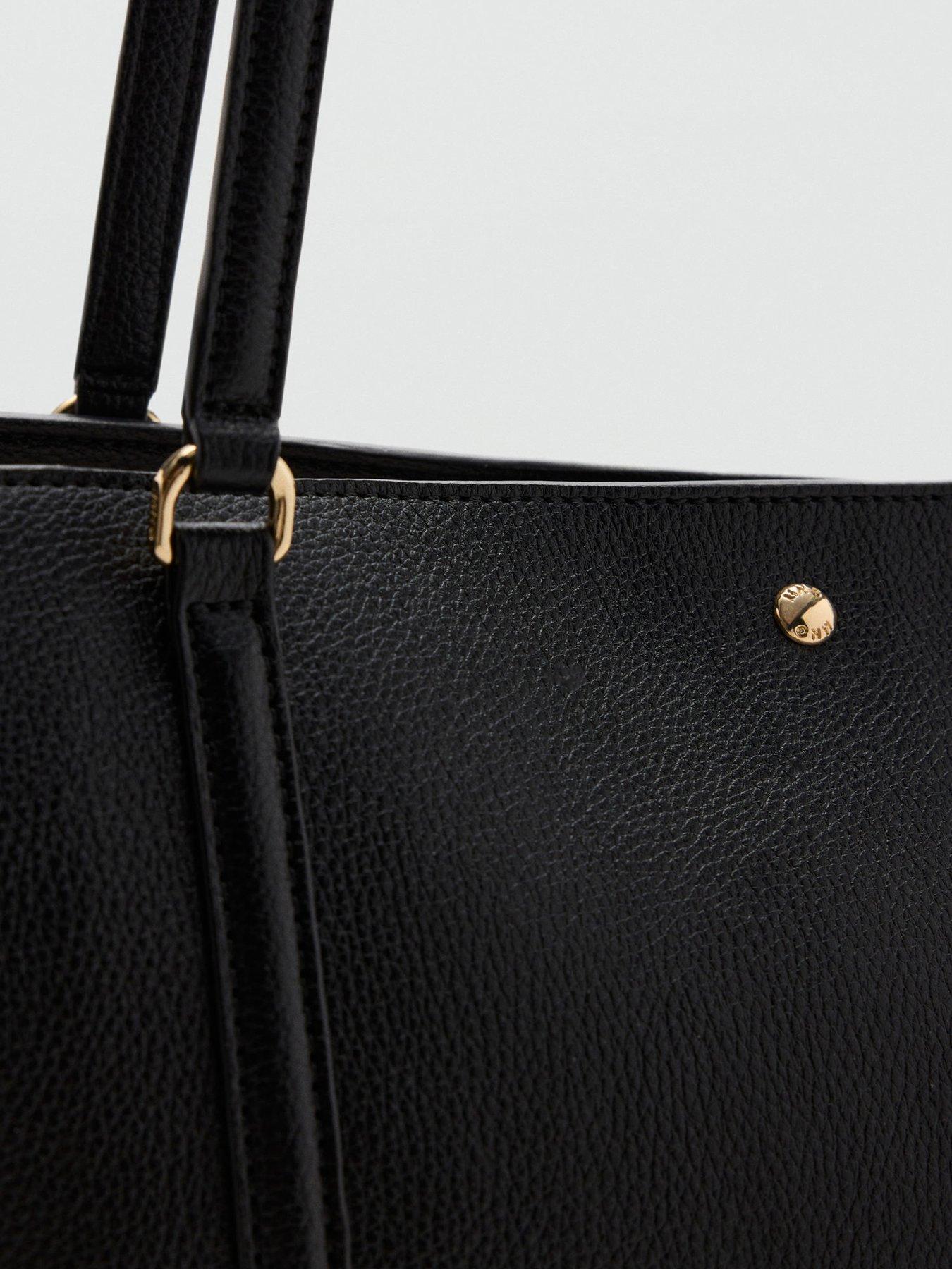Image 4 of 5 of Mango Double Handle Shopper Bag - Black