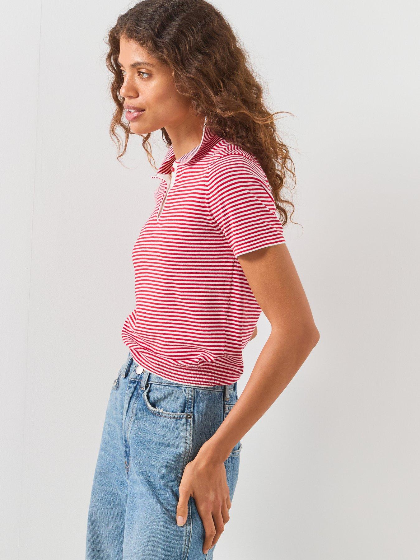 Image 4 of 6 of Mango Knitted Polo Neck Sweater - Red
