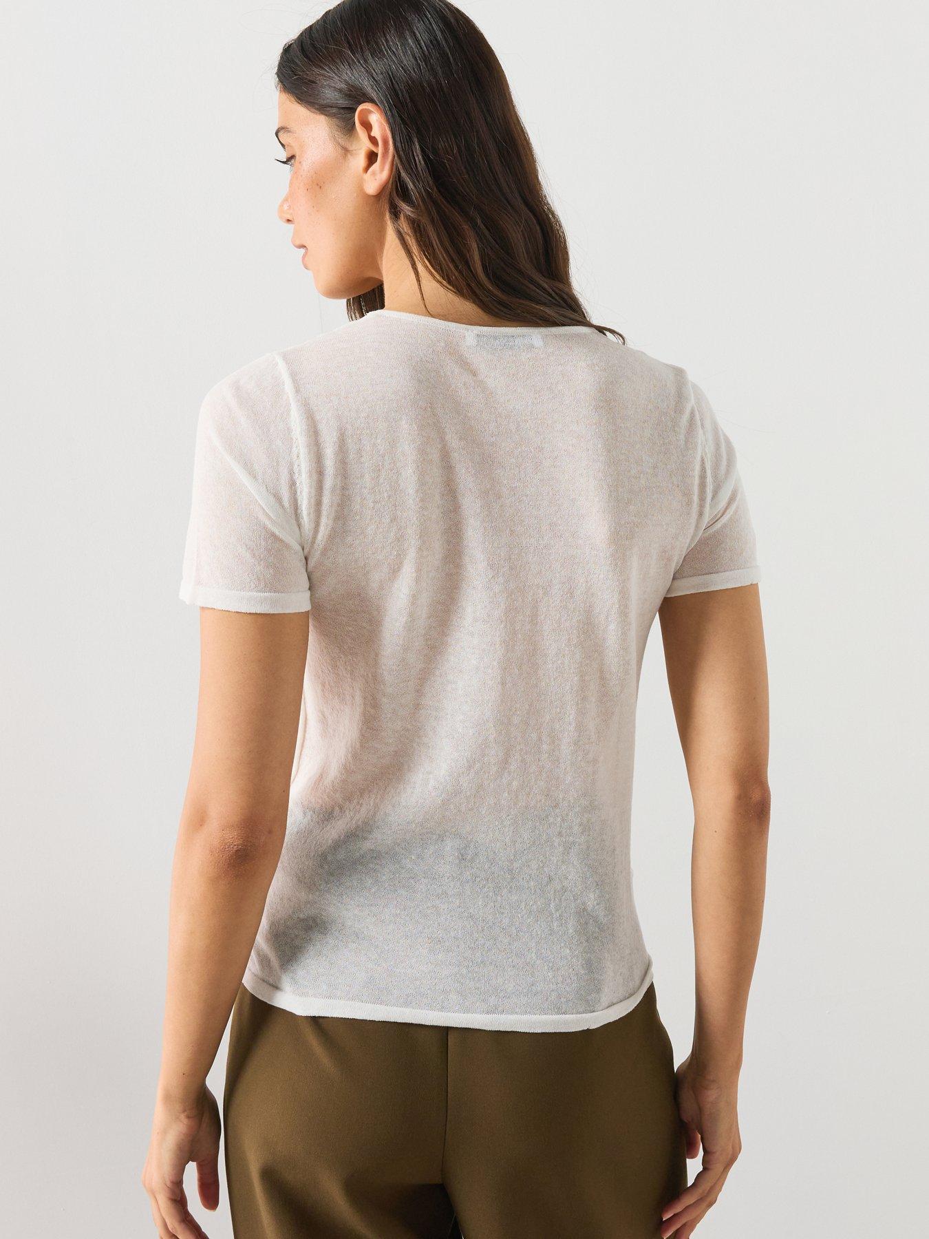 Image 2 of 5 of Mango Layered Knit Sweater - White