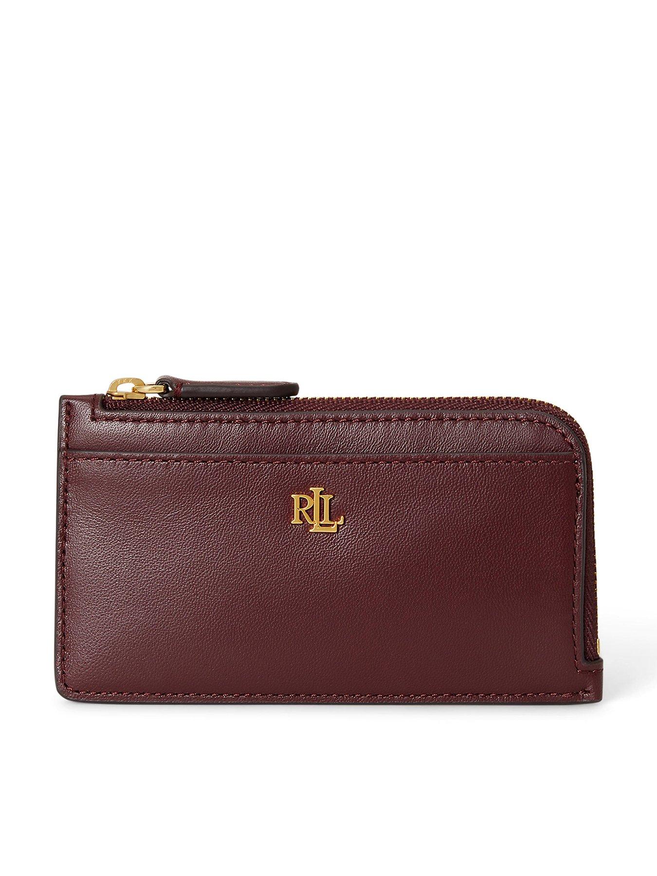 Lauren By Ralph Lauren Small Leather Zip Card Case - Red