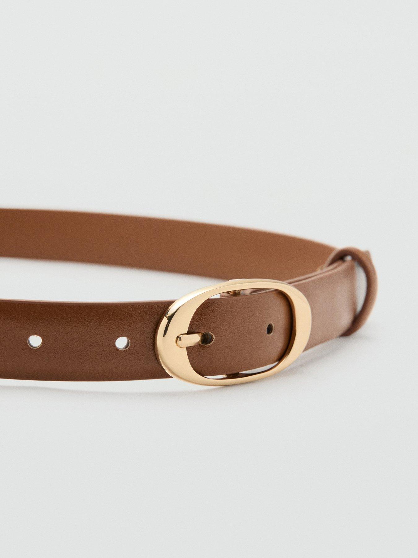Image 2 of 4 of Mango Oval Buckle Belt - Brown
