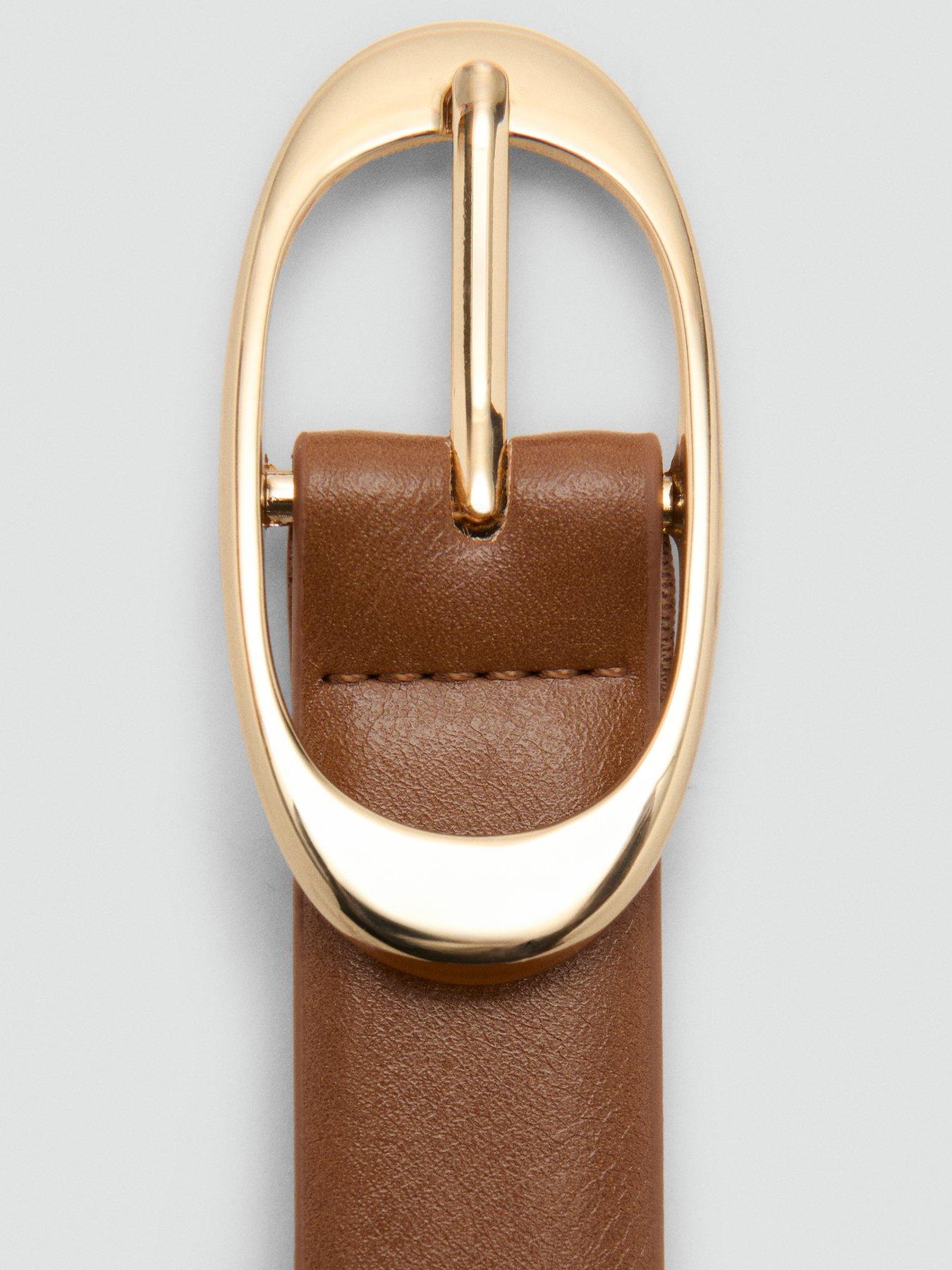 Image 3 of 4 of Mango Oval Buckle Belt - Brown