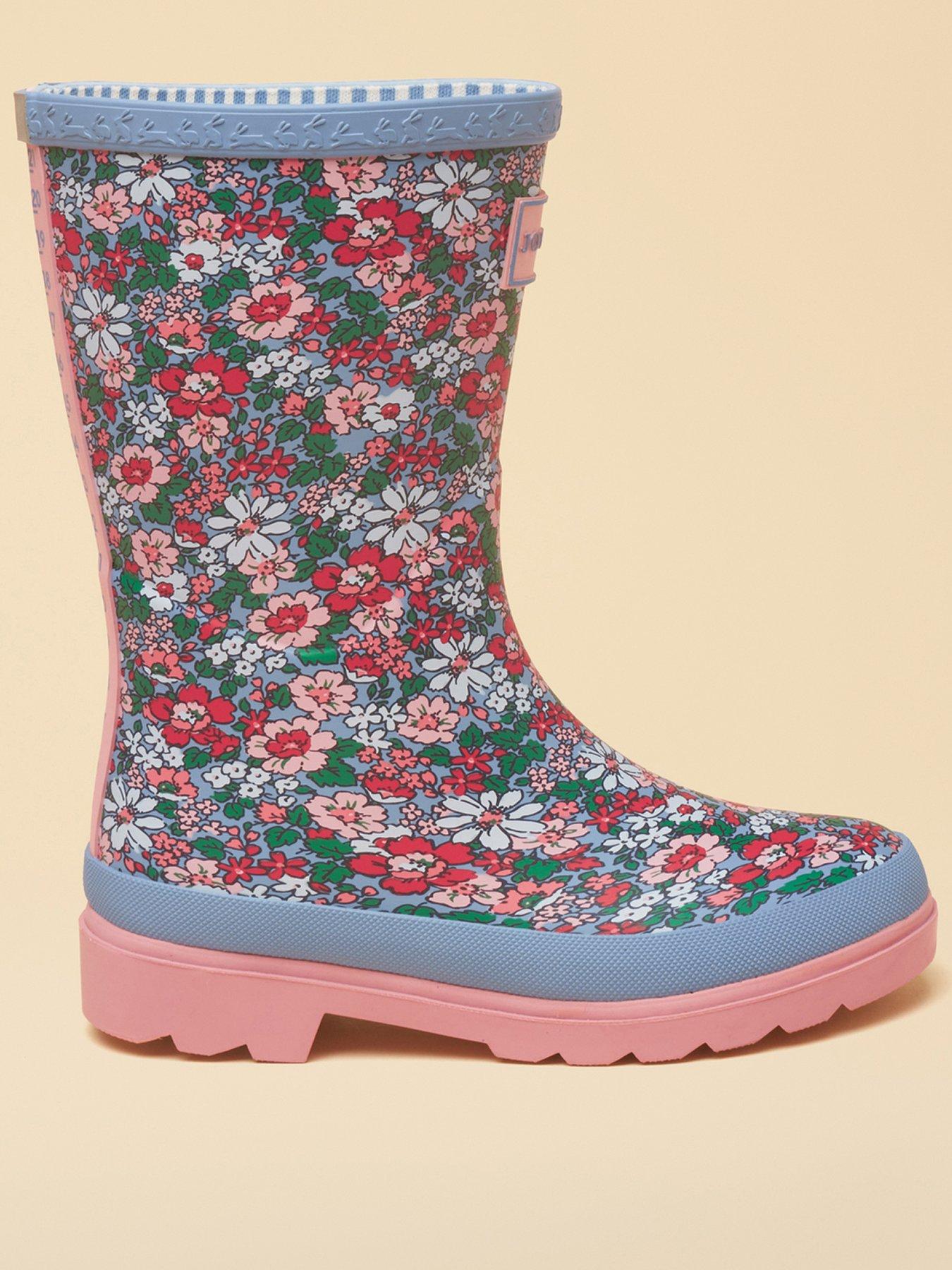 Joules Girls Ditsy Floral Wellies, Multi, Size 10 Younger