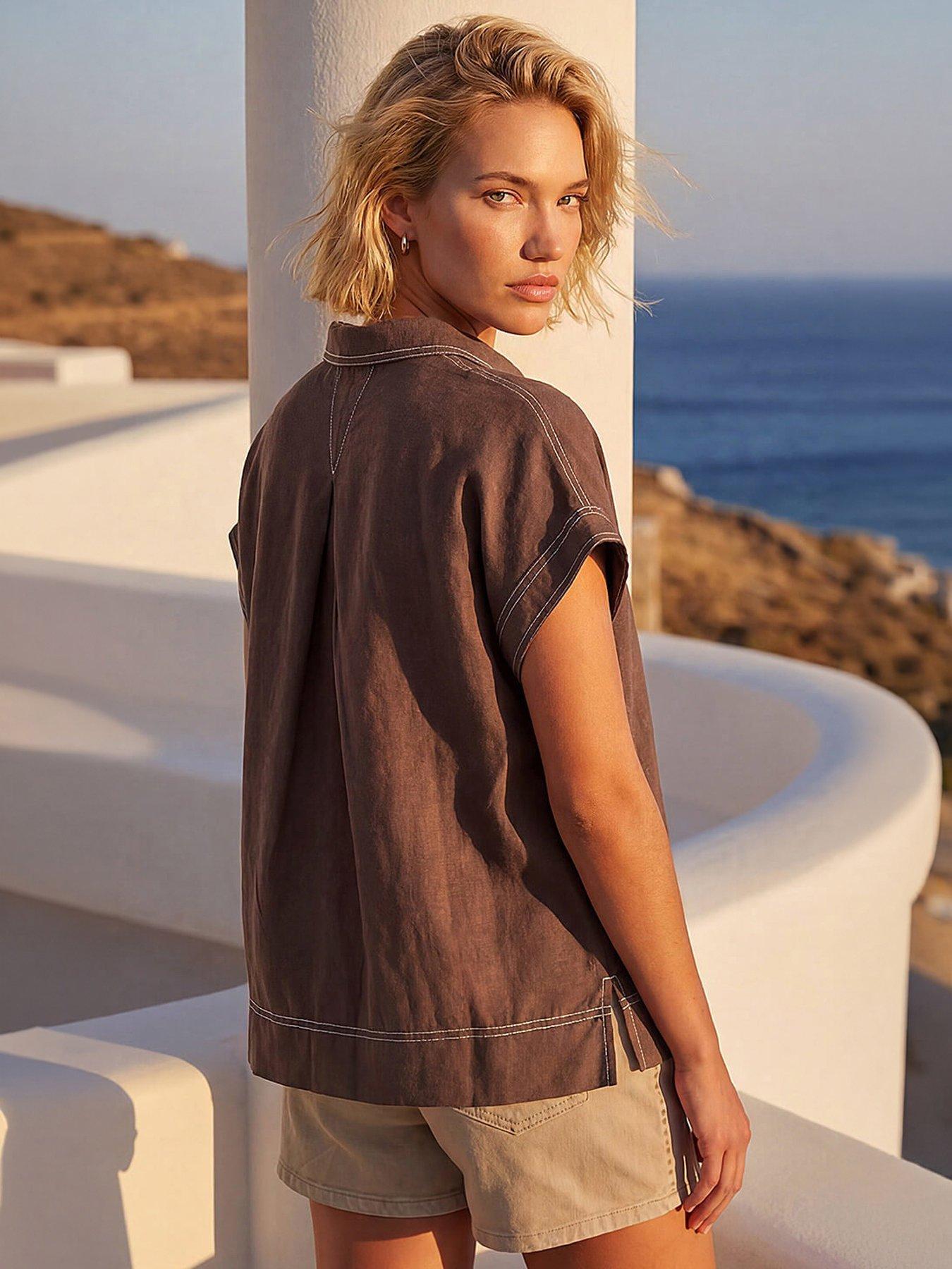 Image 2 of 4 of Roman Stitch Detail Shirt