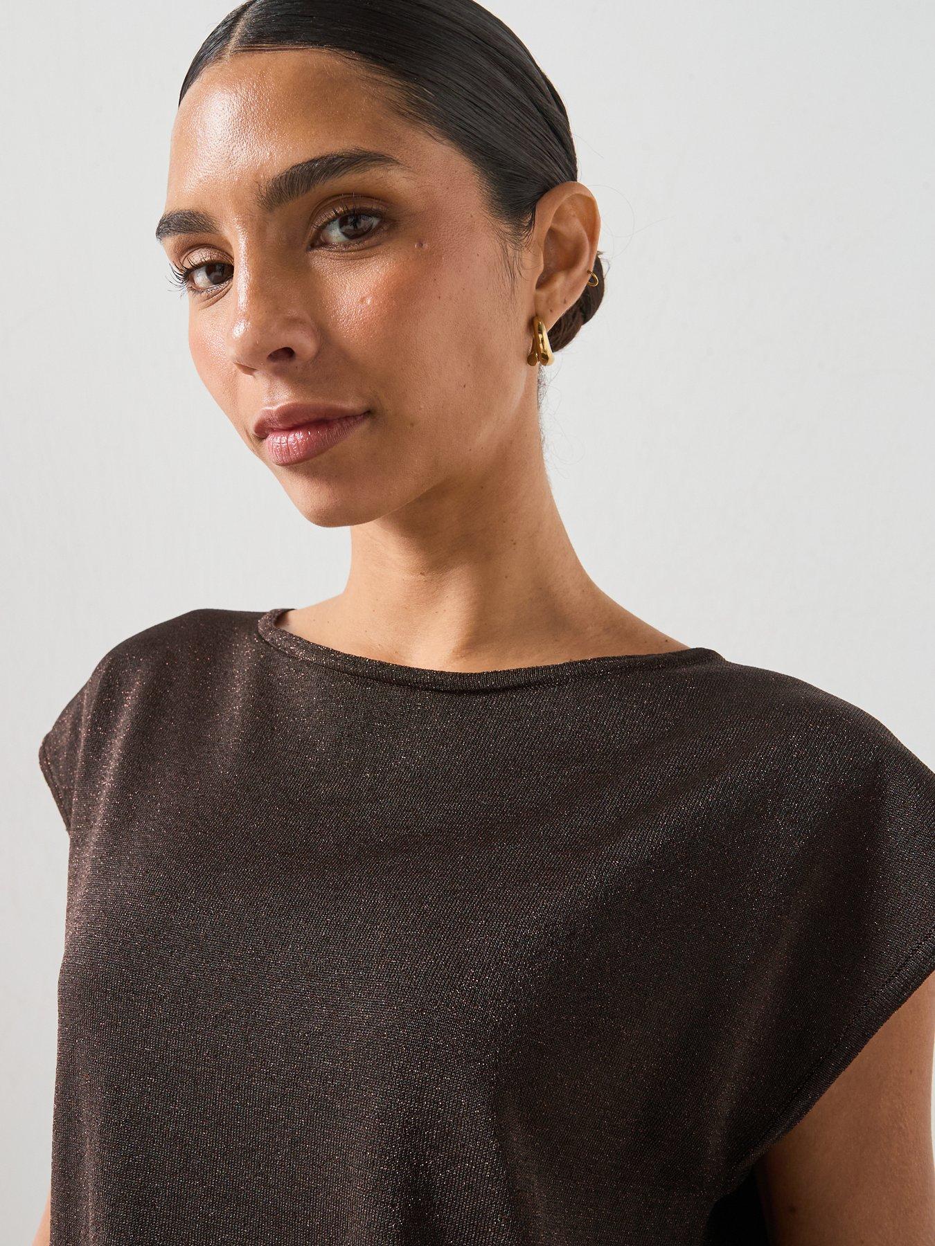 Image 4 of 6 of Mango Boat Neck Knitted Top - Brown