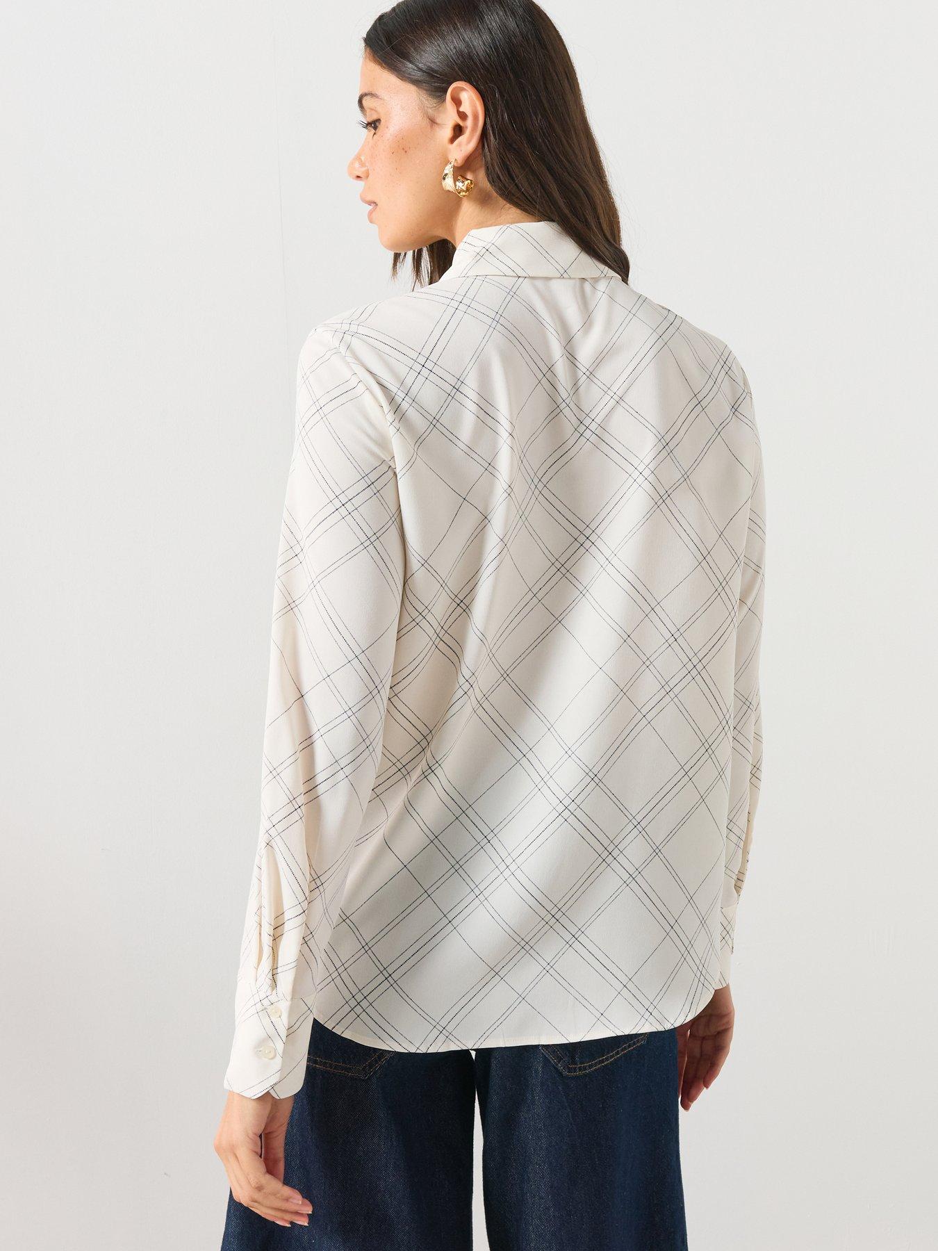 Image 2 of 6 of Mango Printed Straight Shirt - Cream