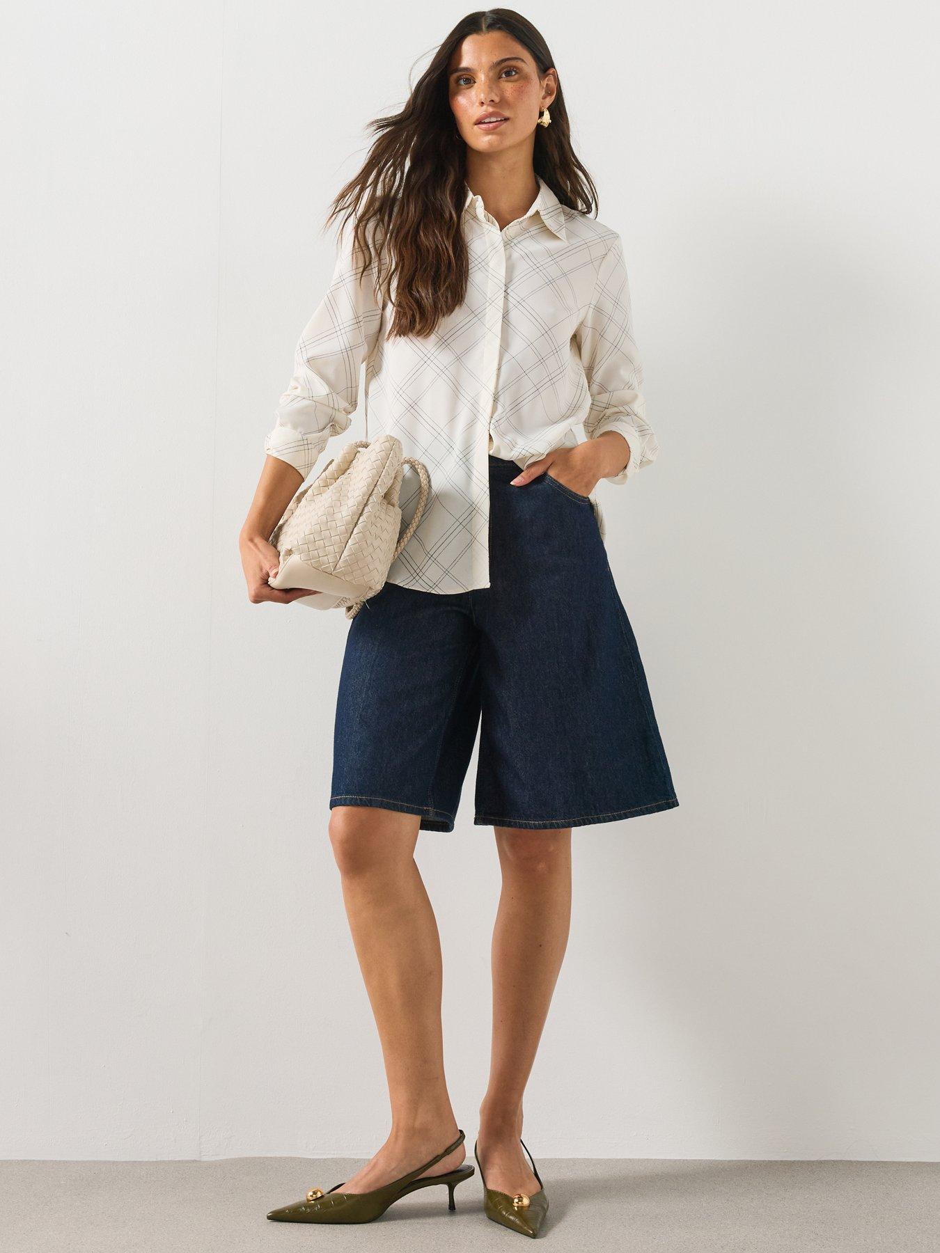 Image 3 of 6 of Mango Printed Straight Shirt - Cream