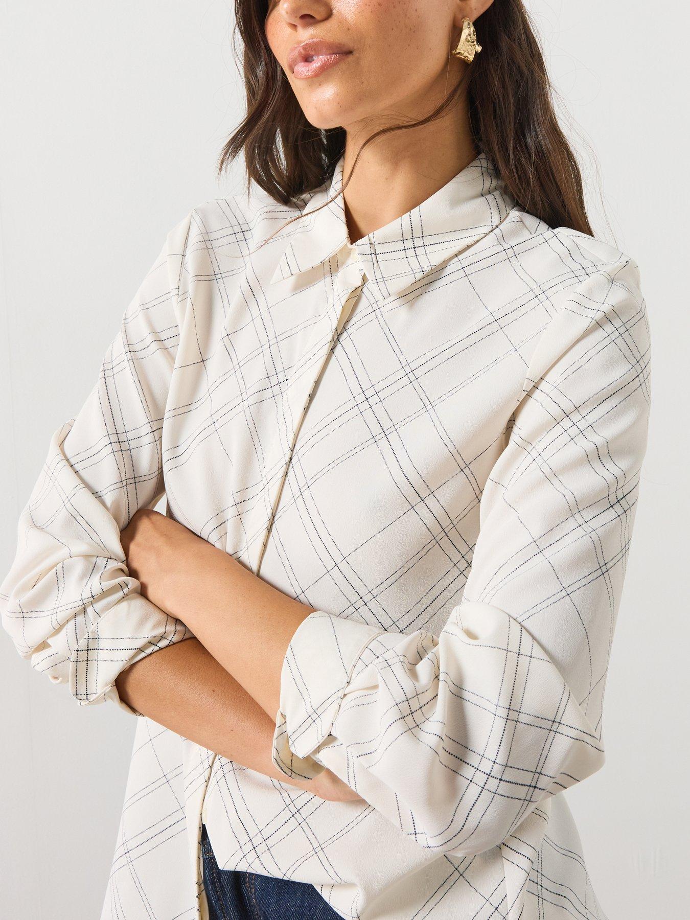 Image 6 of 6 of Mango Printed Straight Shirt - Cream
