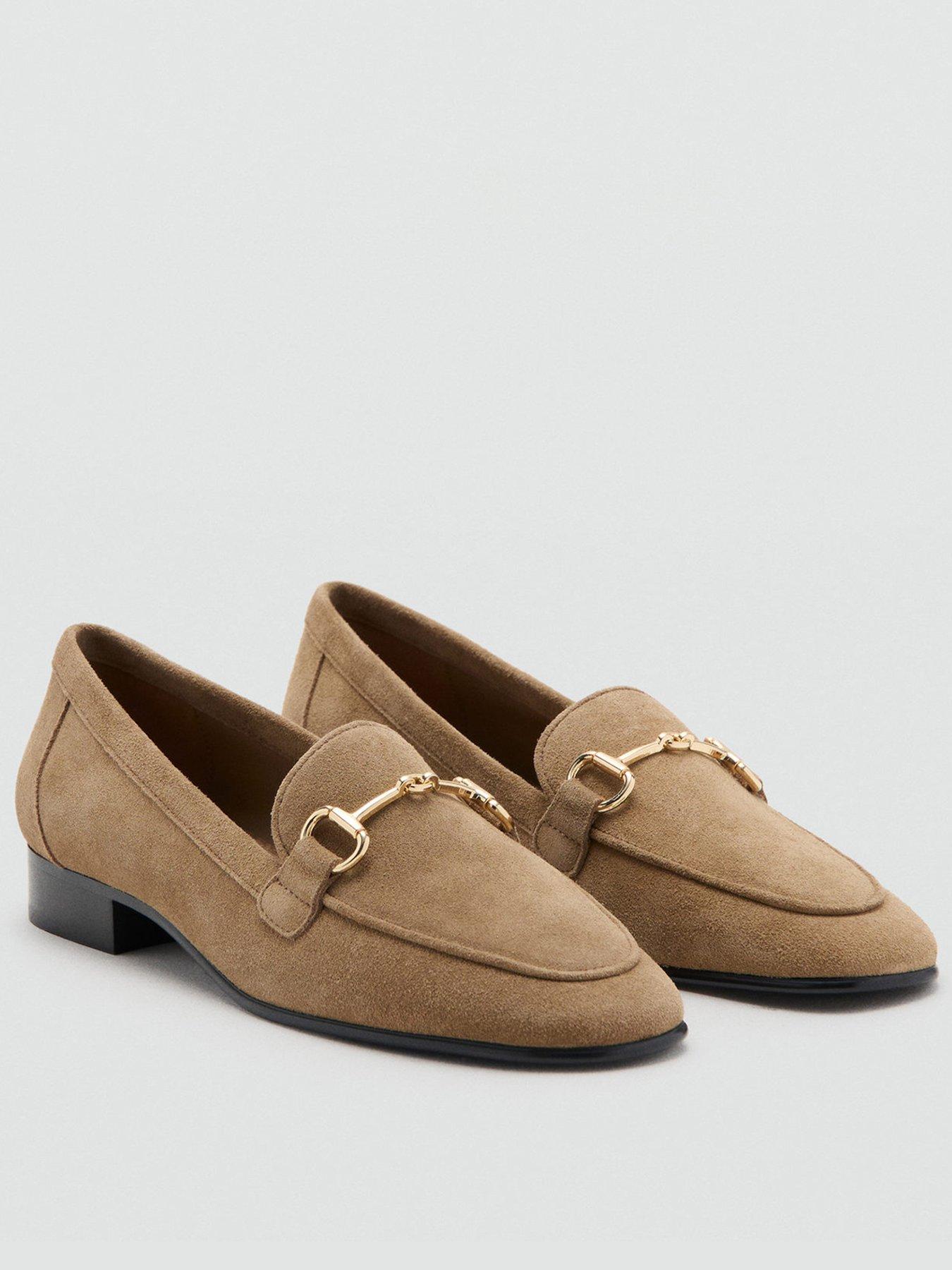 Image 1 of 4 of Mango Suede Loafers With Buckle