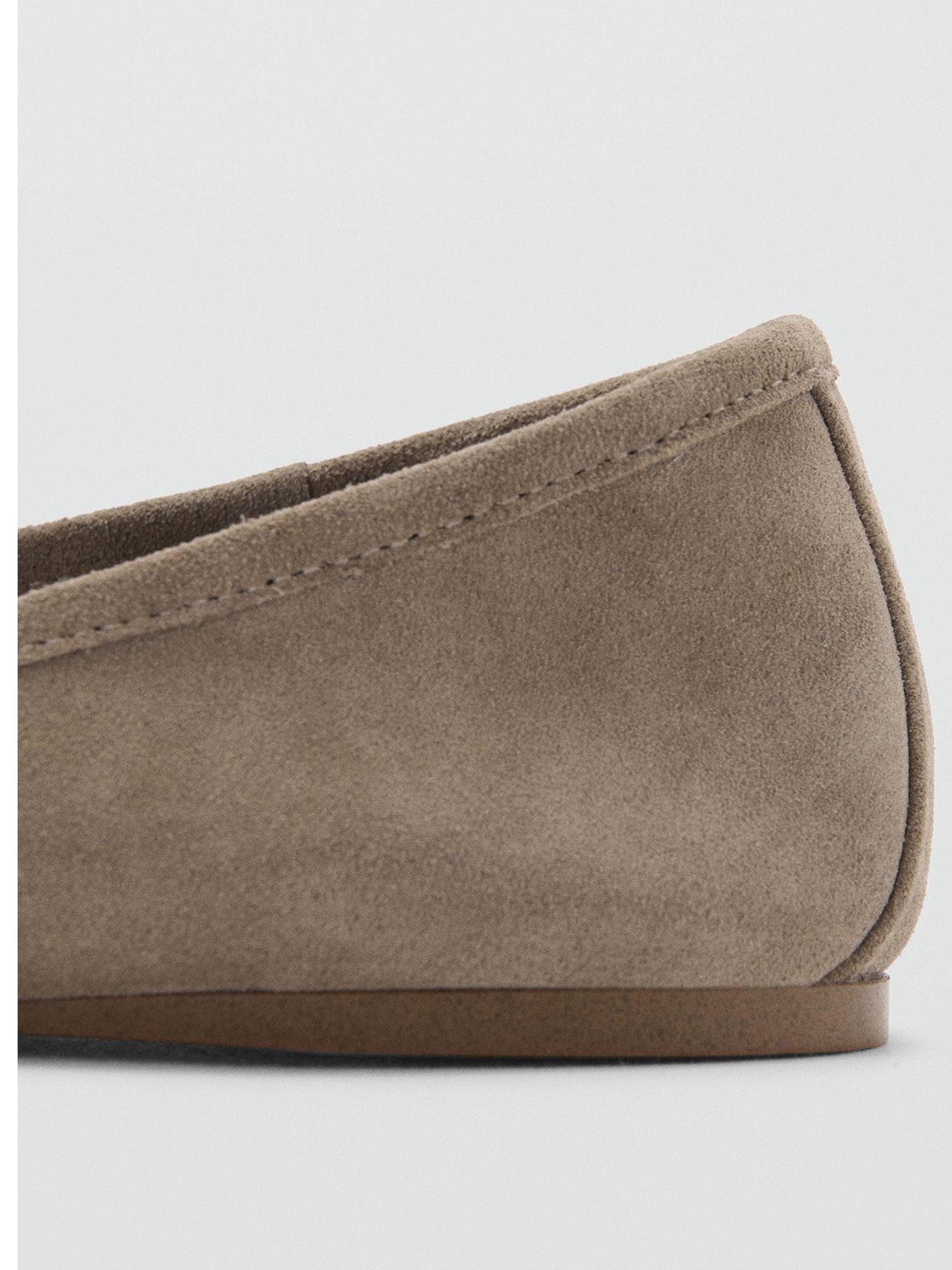 Image 3 of 3 of Mango Leather Ballet Flats With Bow