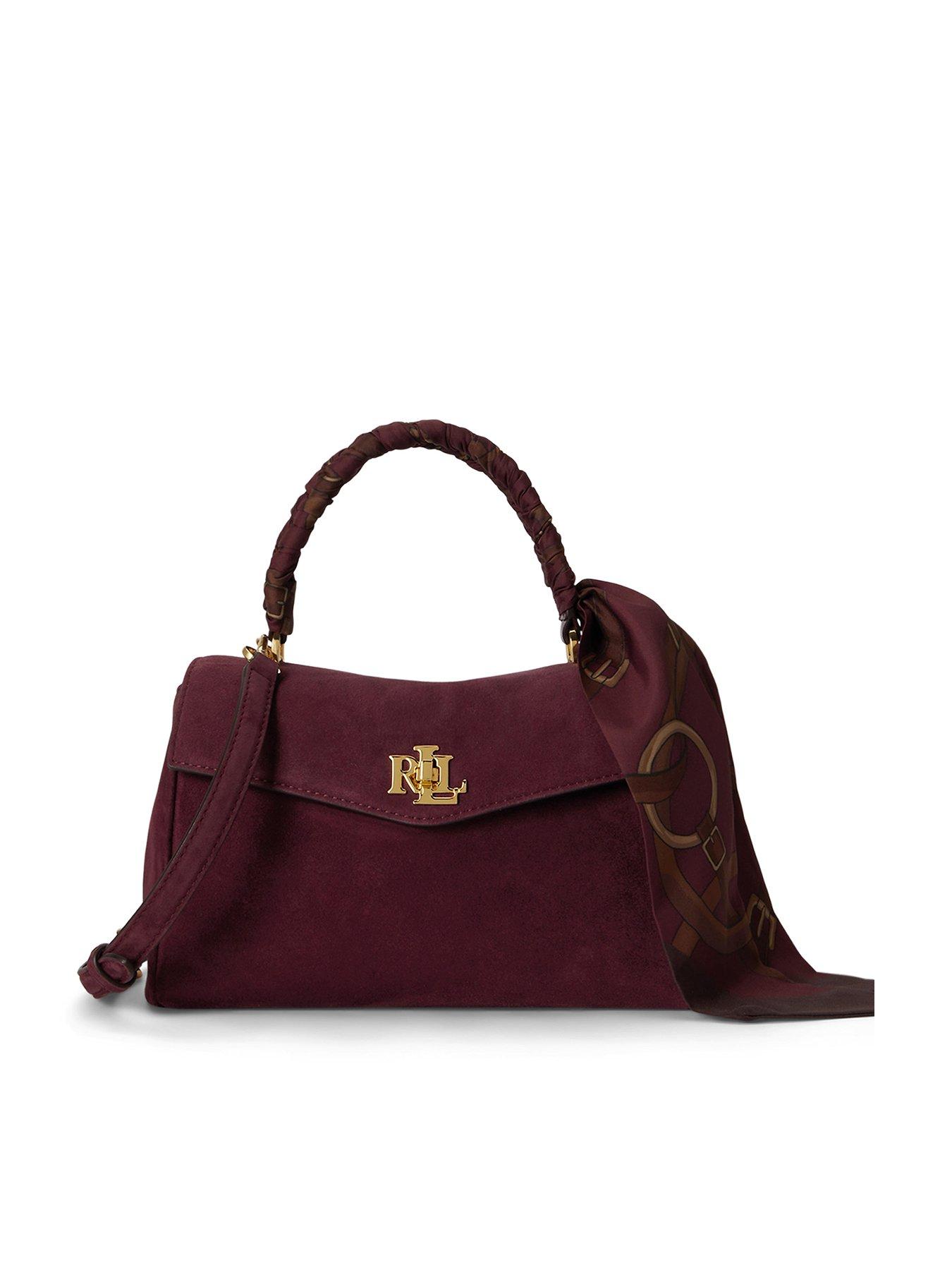 Image 1 of 6 of Lauren by Ralph Lauren Womens Farrah Suede Adjustable Strap Soft Satchel - Multi