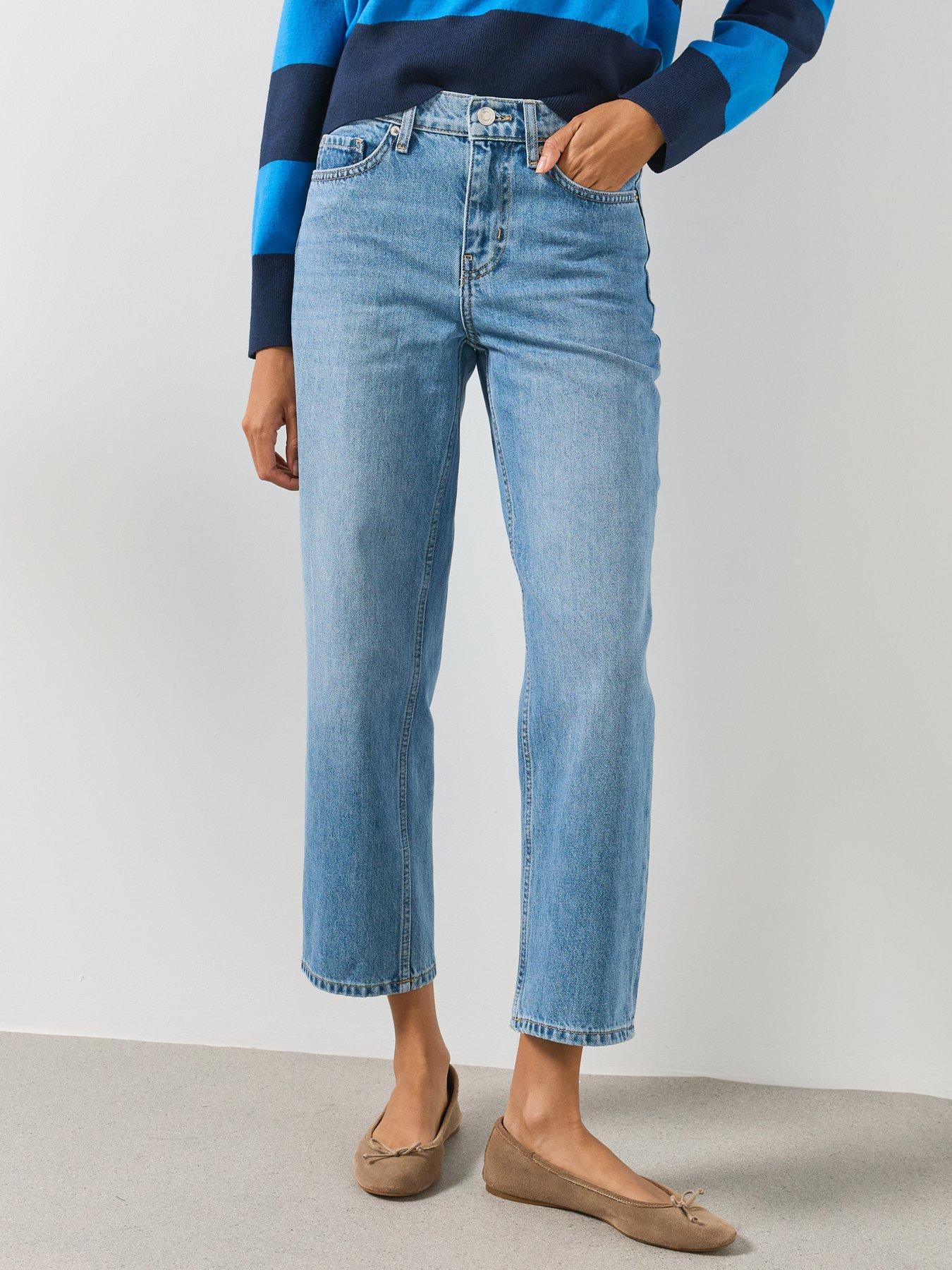 Mango Mid Rise Straight Jeans - Blue