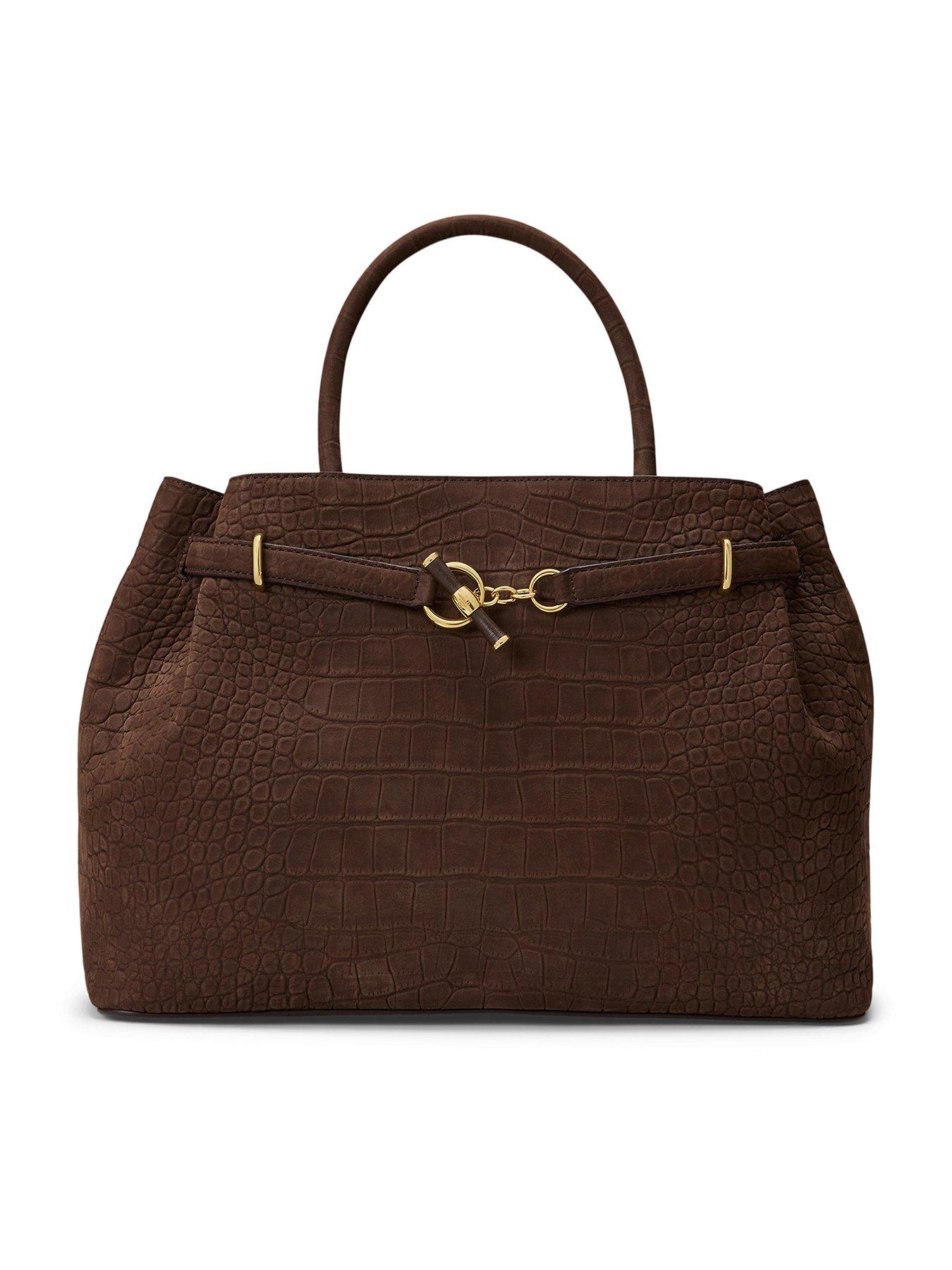 Image 1 of 5 of Lauren by Ralph Lauren Blaike Large Satchel - Brown