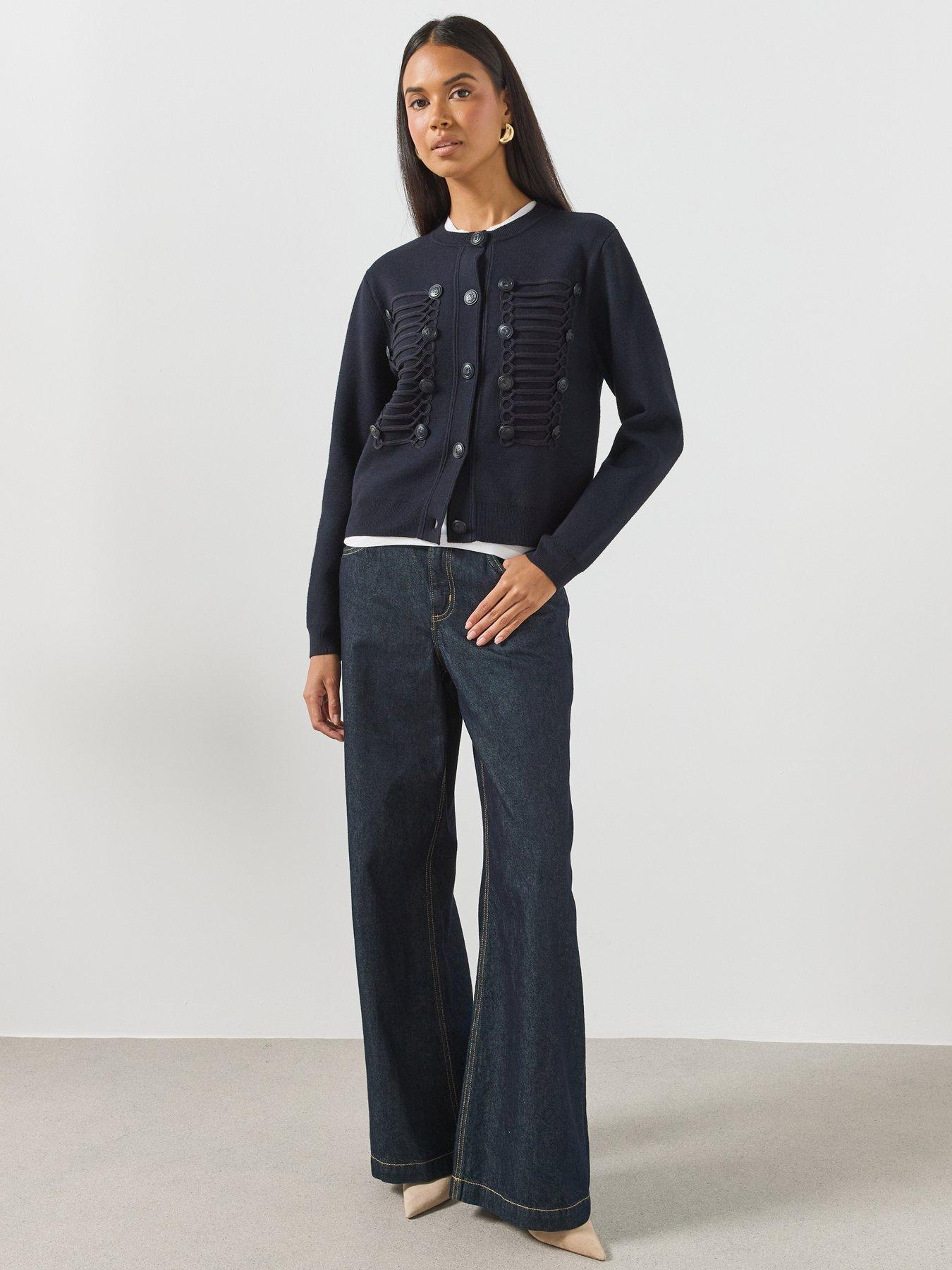 Image 3 of 6 of Mango Toggle Detail Knitted Jacket - Blue