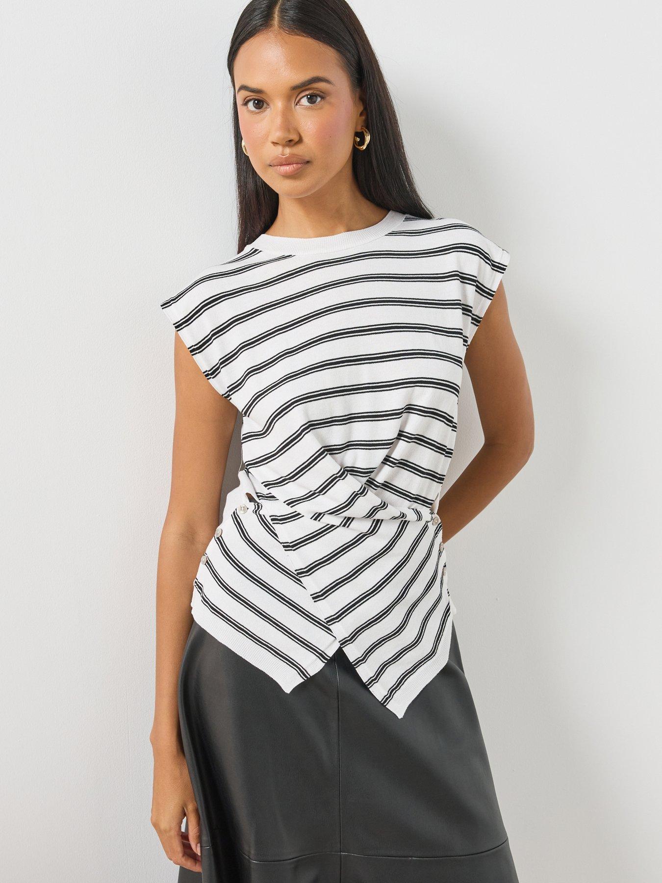 Image 1 of 6 of Mango Draped Fine Knit Sweater - White