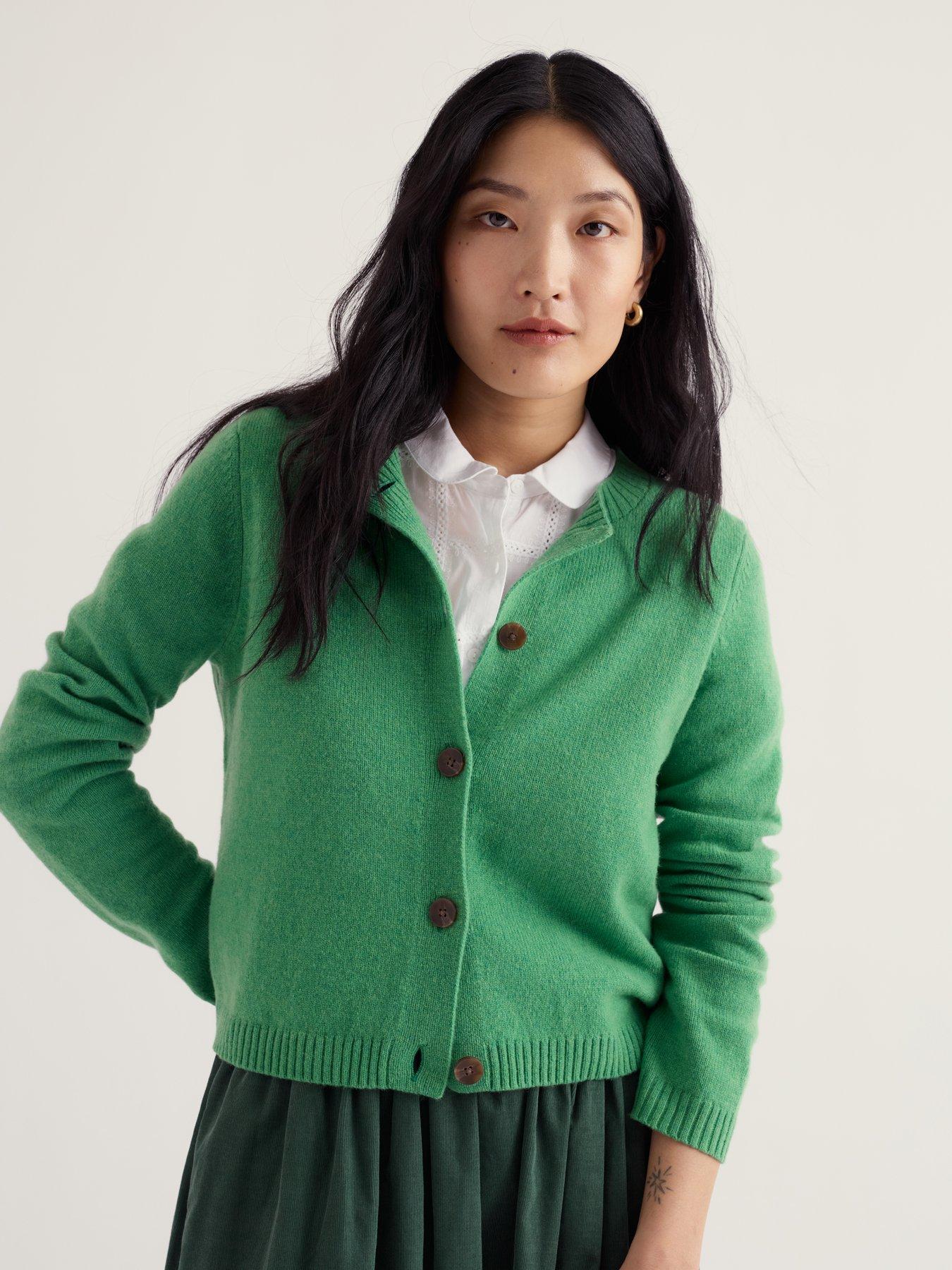 Image 1 of 5 of Seasalt Cornwall Women's Button Front Collared Cardigan - Green