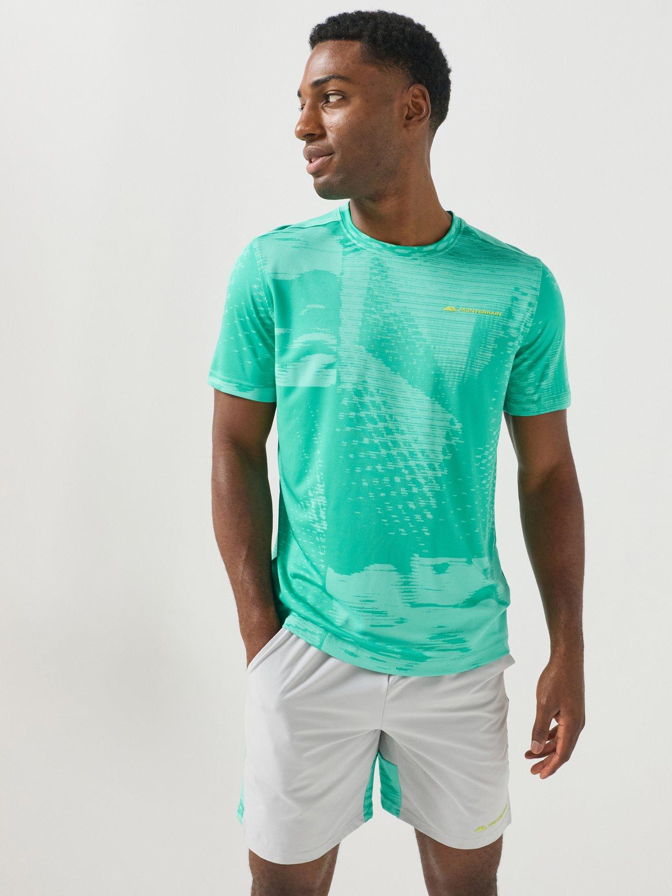 Monterrain Mens Divide Jacquard T-Shirt - Green
