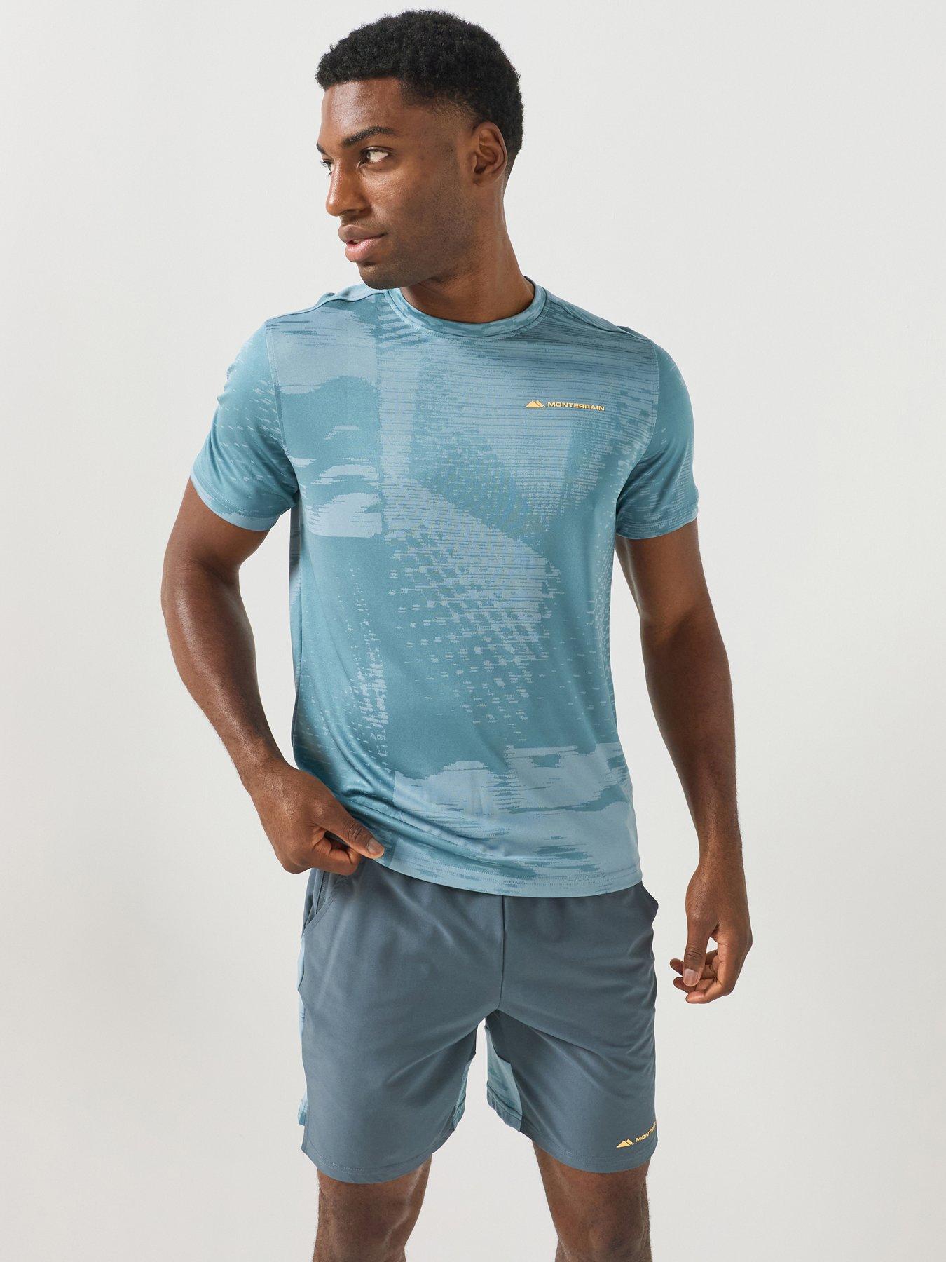 Image 1 of 5 of Monterrain Mens Divide Jacquard T-Shirt - Dusty Blue
