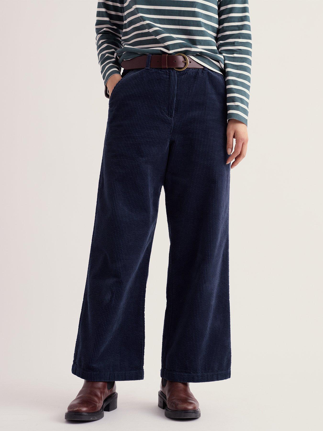Image 1 of 5 of Seasalt Cornwall Womens Asphodel Wide Leg High Waist Trousers - Navy