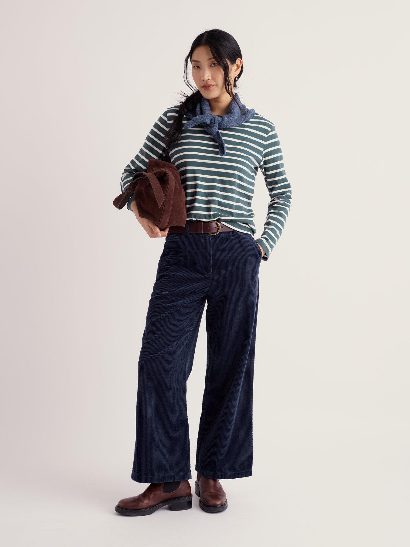 Image 3 of 5 of Seasalt Cornwall Womens Asphodel Wide Leg High Waist Trousers - Navy