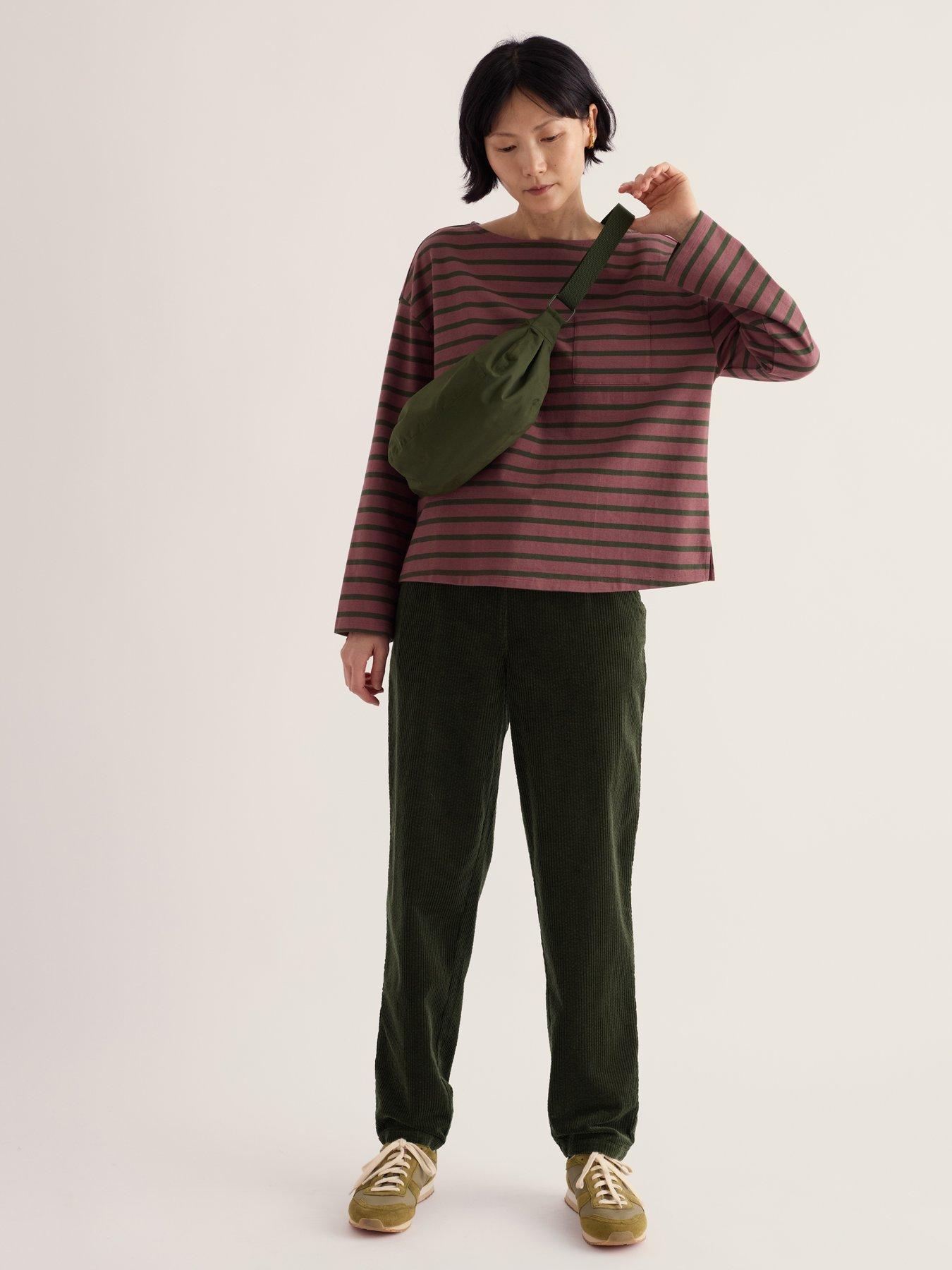 Image 2 of 4 of Seasalt Cornwall Womens Wide-Leg Corduroy Pocket Trousers - Green