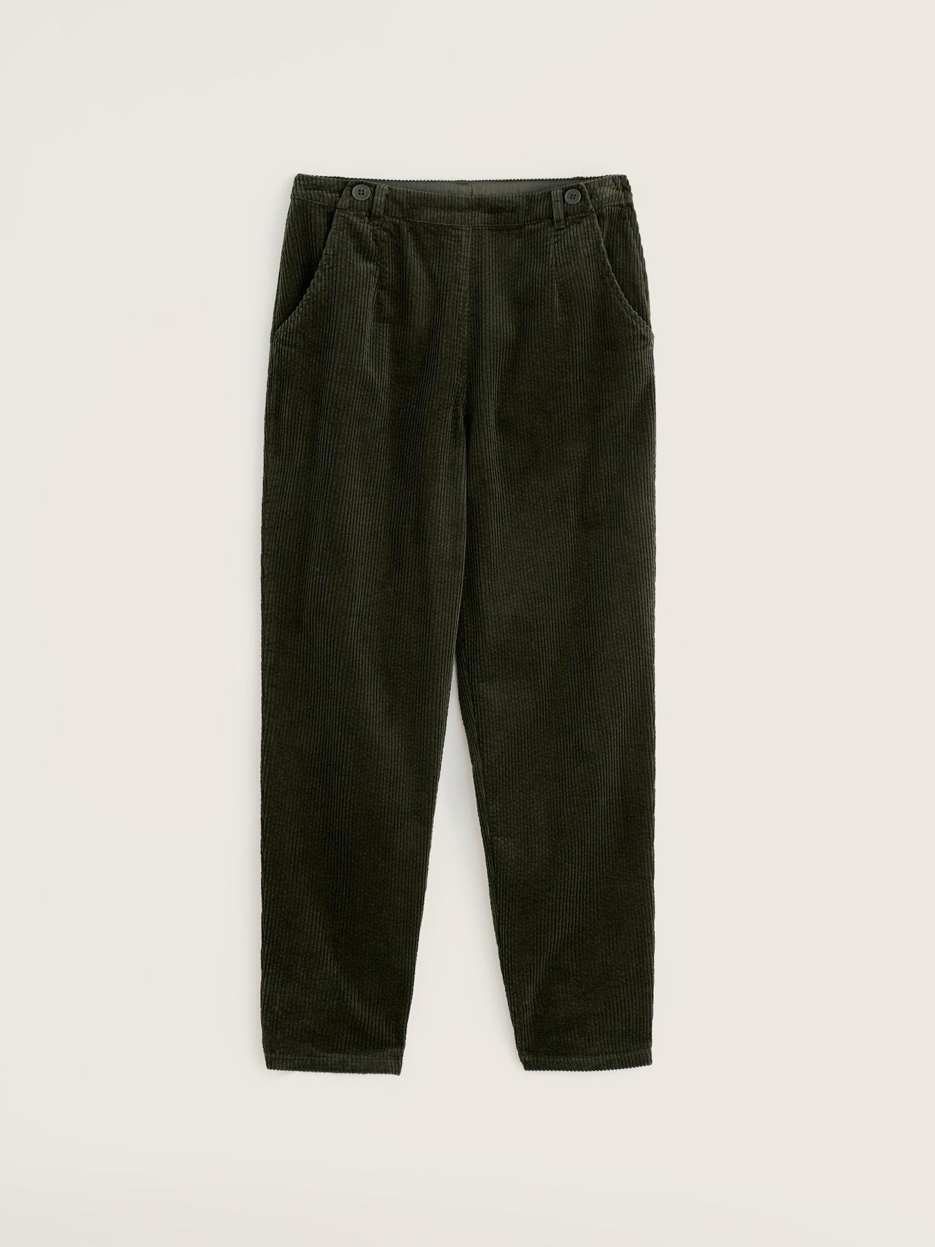 Image 3 of 4 of Seasalt Cornwall Womens Wide-Leg Corduroy Pocket Trousers - Green