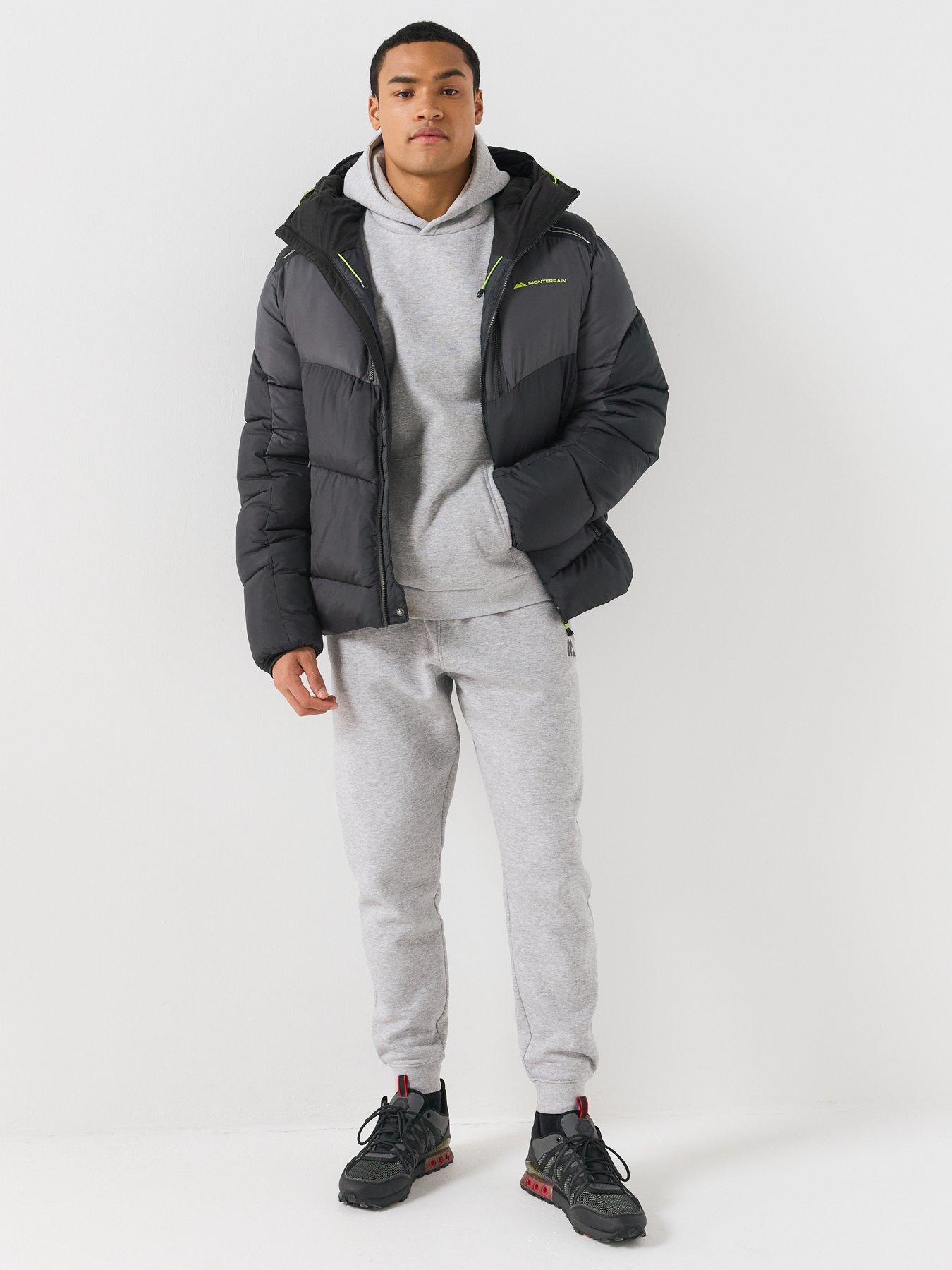 Image 3 of 6 of Monterrain Mens Orbit Hooded Reflective Puffer Jacket - Black