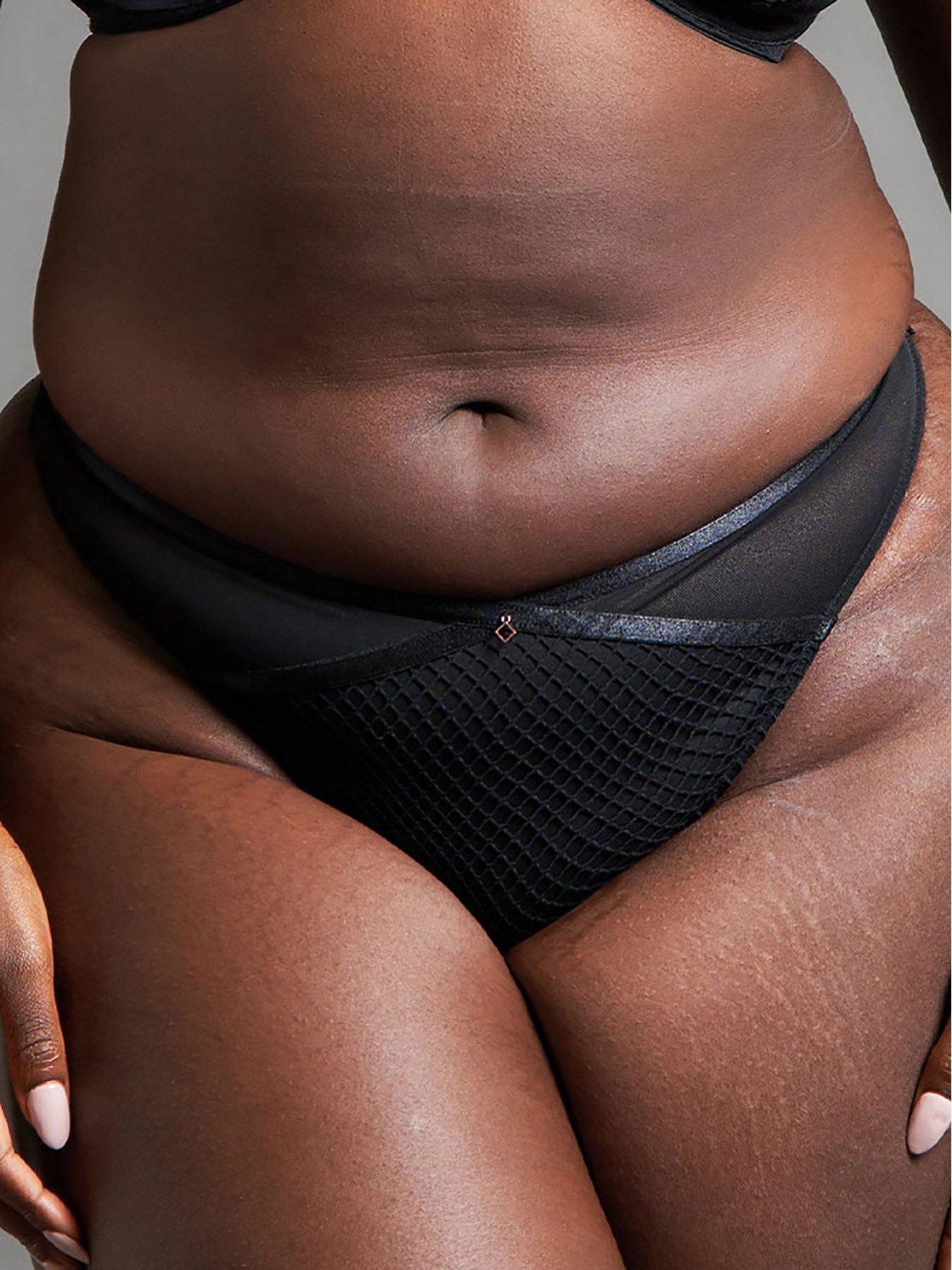 Image 1 of 6 of Curvy Kate Scantilly By Curvy Kate Friction Thong - Black
