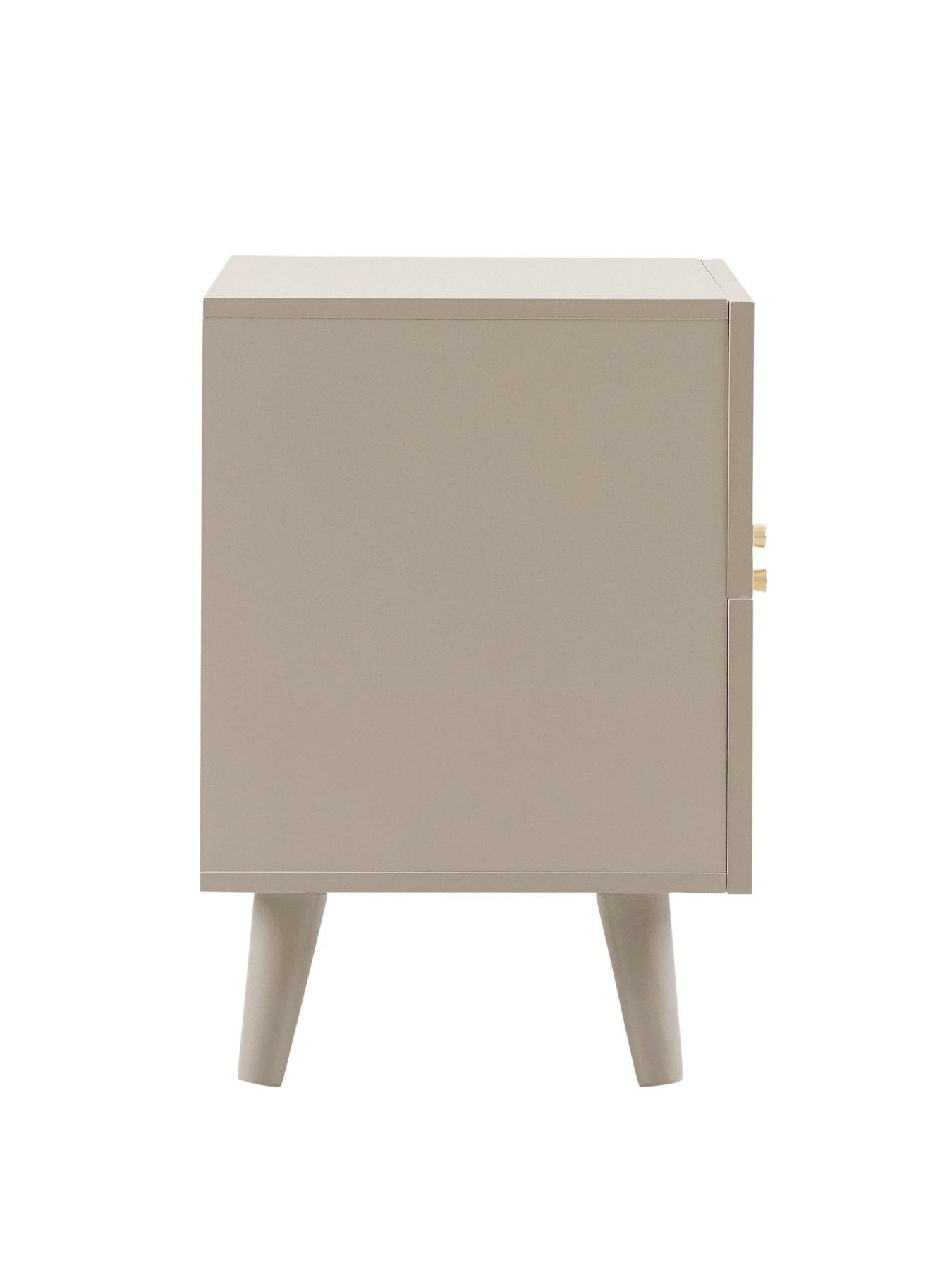 Image 5 of 7 of Dusk Raven Rattan 2 Drawer Bedside Table - Taupe
