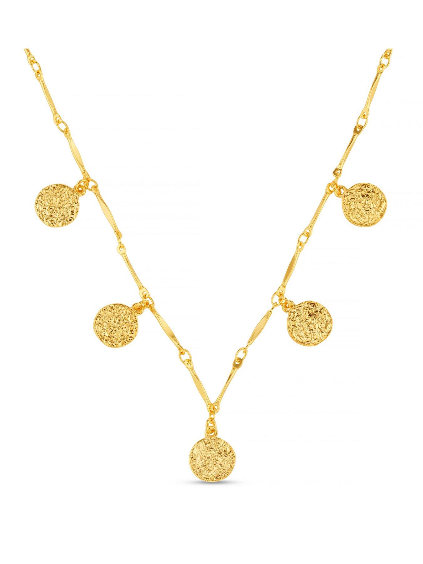 Image 1 of 6 of Orelia Molten Coin Multi Drop Necklace