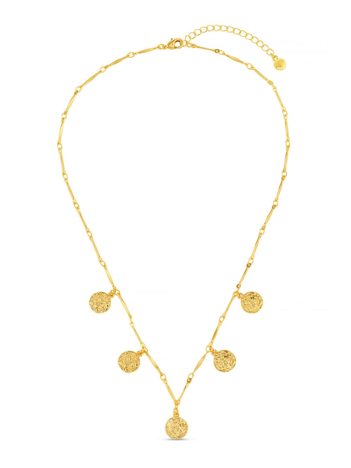 Image 2 of 6 of Orelia Molten Coin Multi Drop Necklace