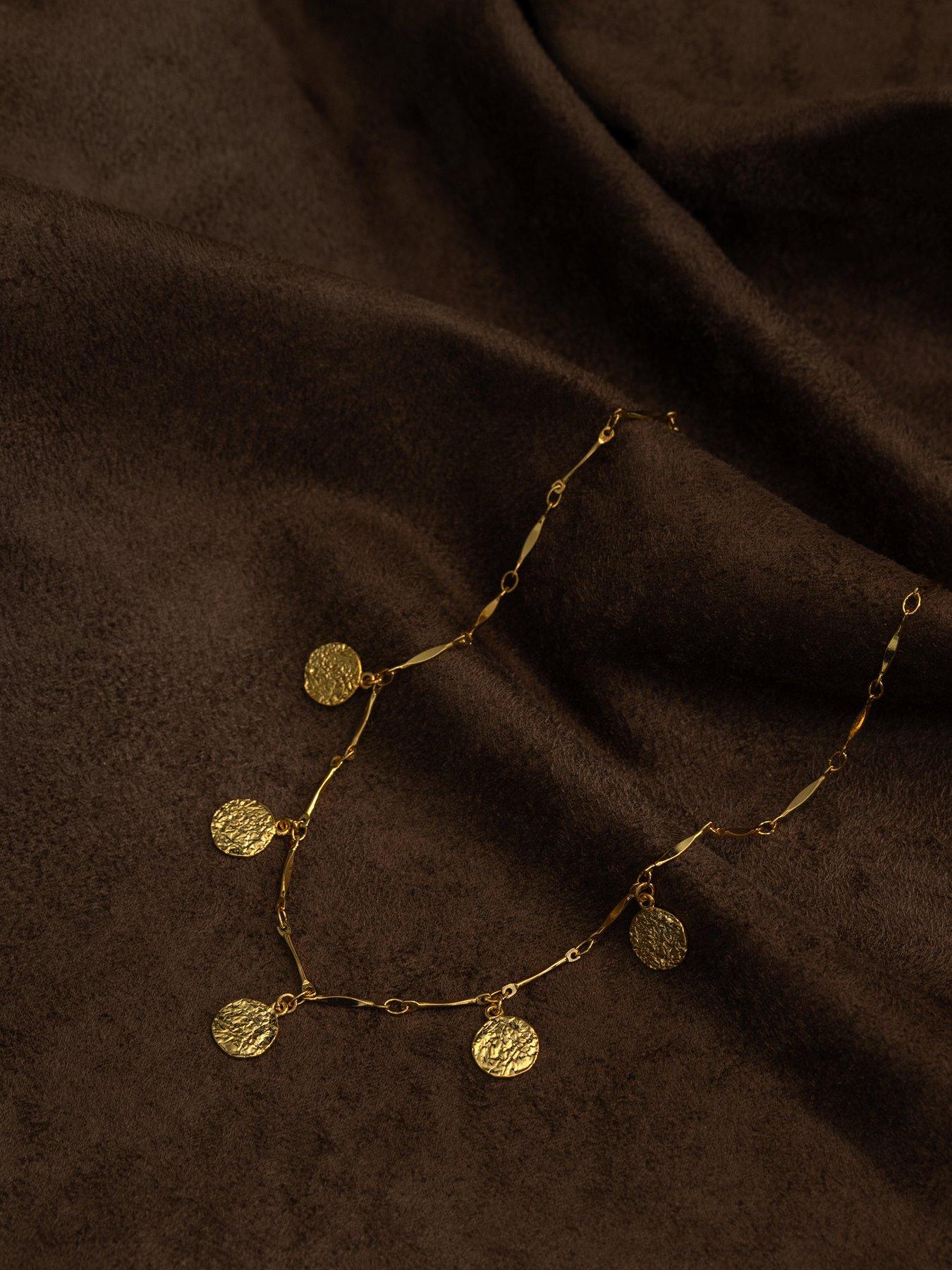 Image 4 of 6 of Orelia Molten Coin Multi Drop Necklace