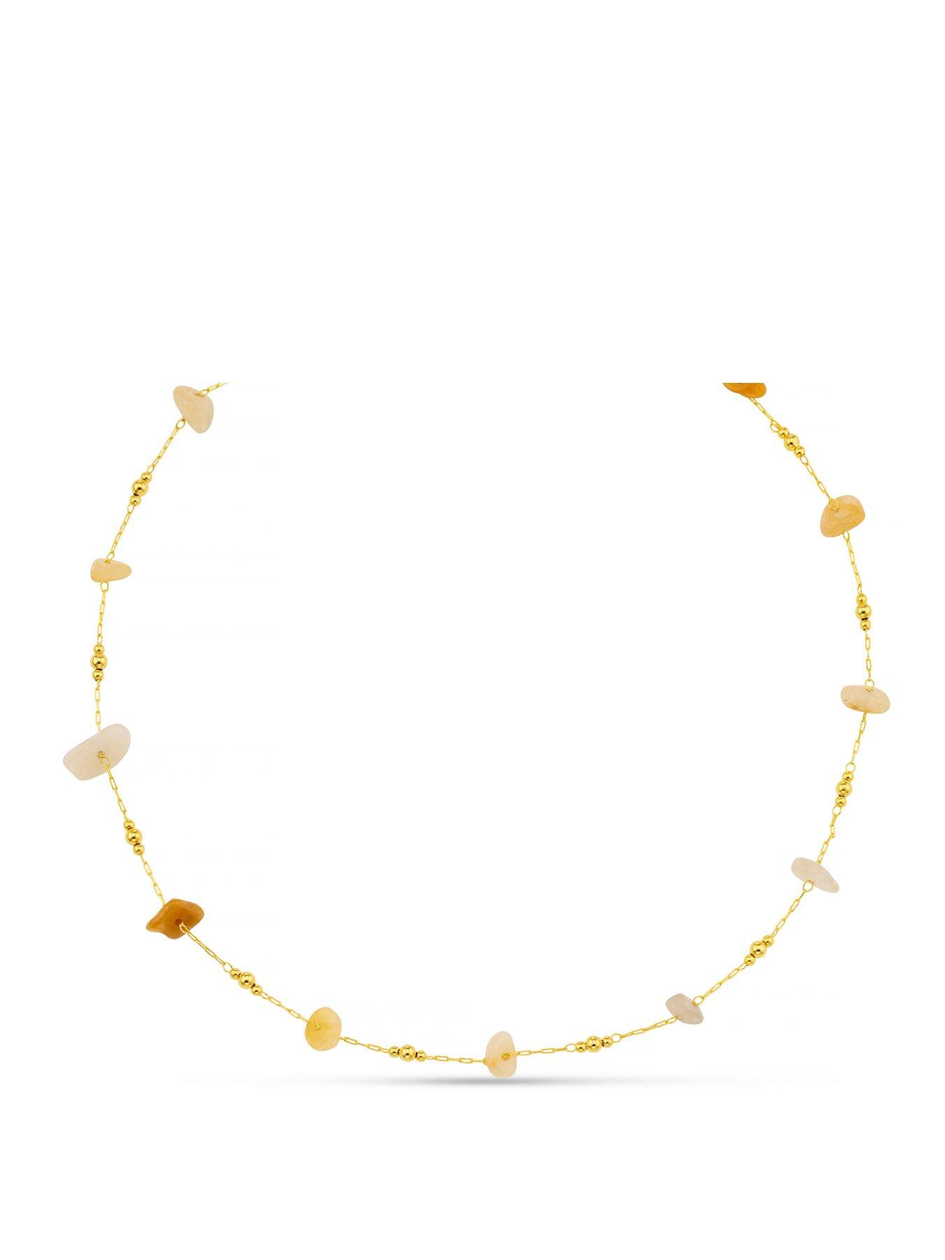 Image 1 of 5 of Orelia Mixed Semi Chip & Bead Necklace