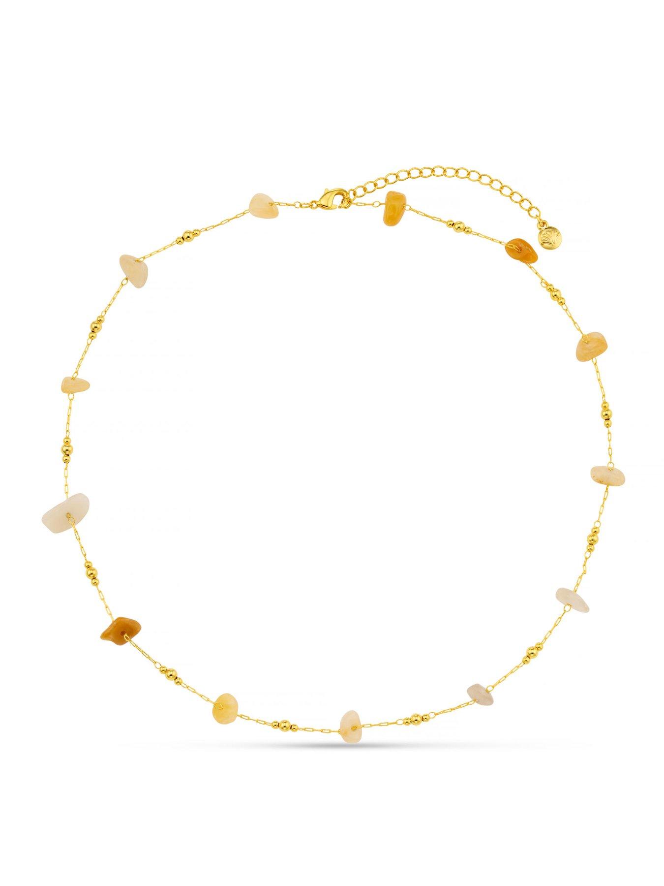 Image 2 of 5 of Orelia Mixed Semi Chip & Bead Necklace
