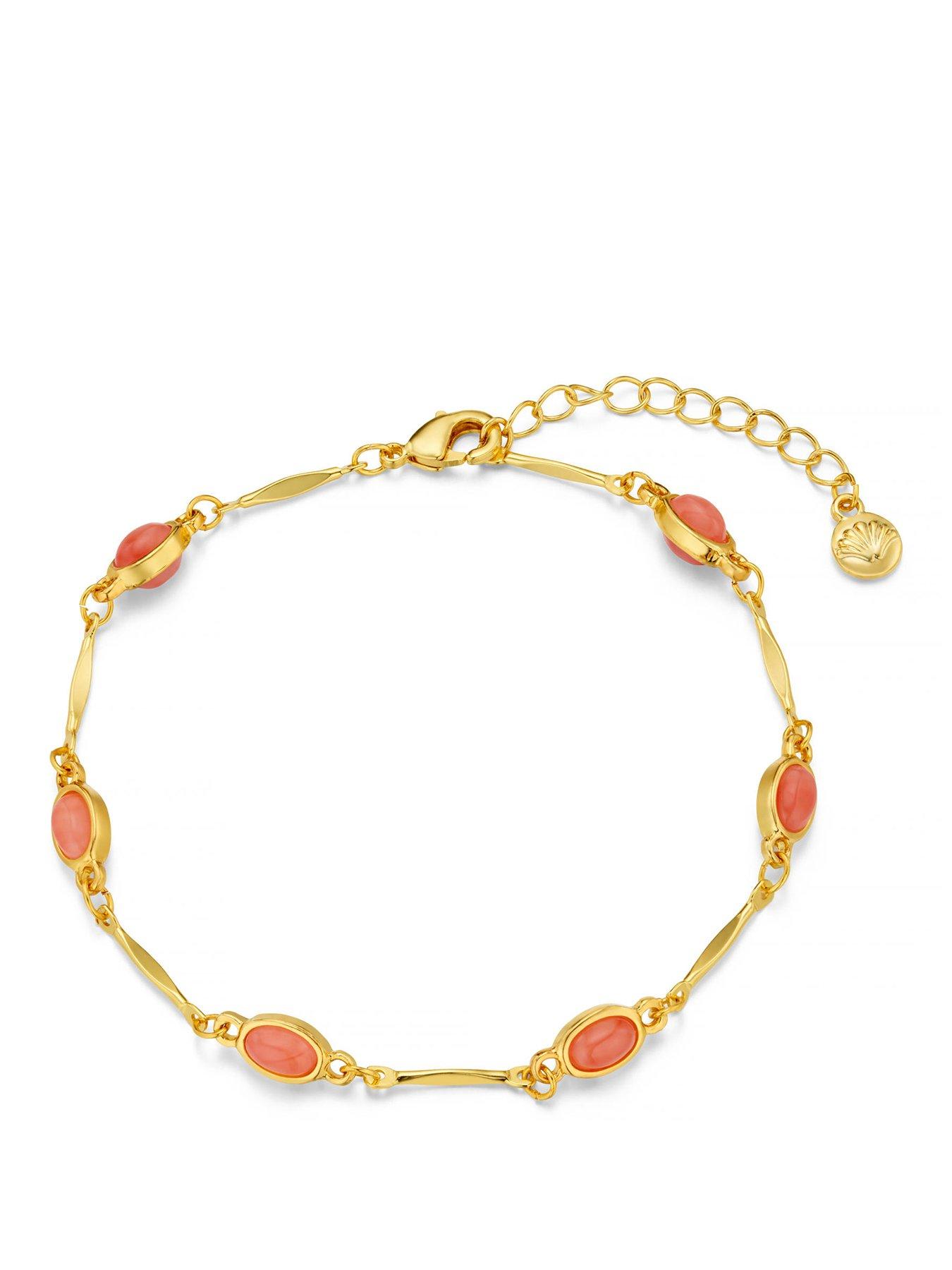 Image 1 of 3 of Orelia Pink Oval Bar Link Bracelet
